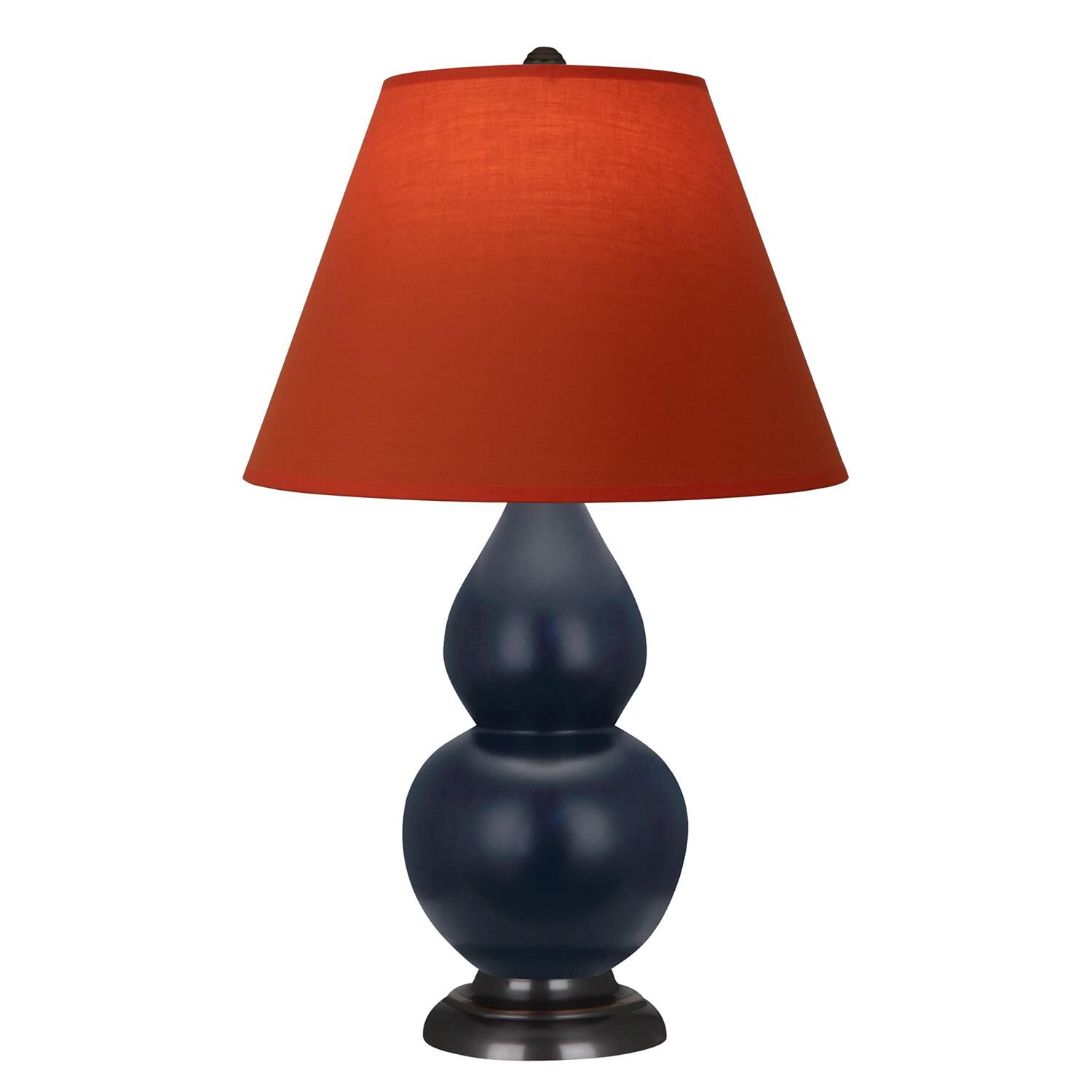 Shown in Matte Midnight Blue finish and Tangerine and Taupe Lining shade and Bronze accent