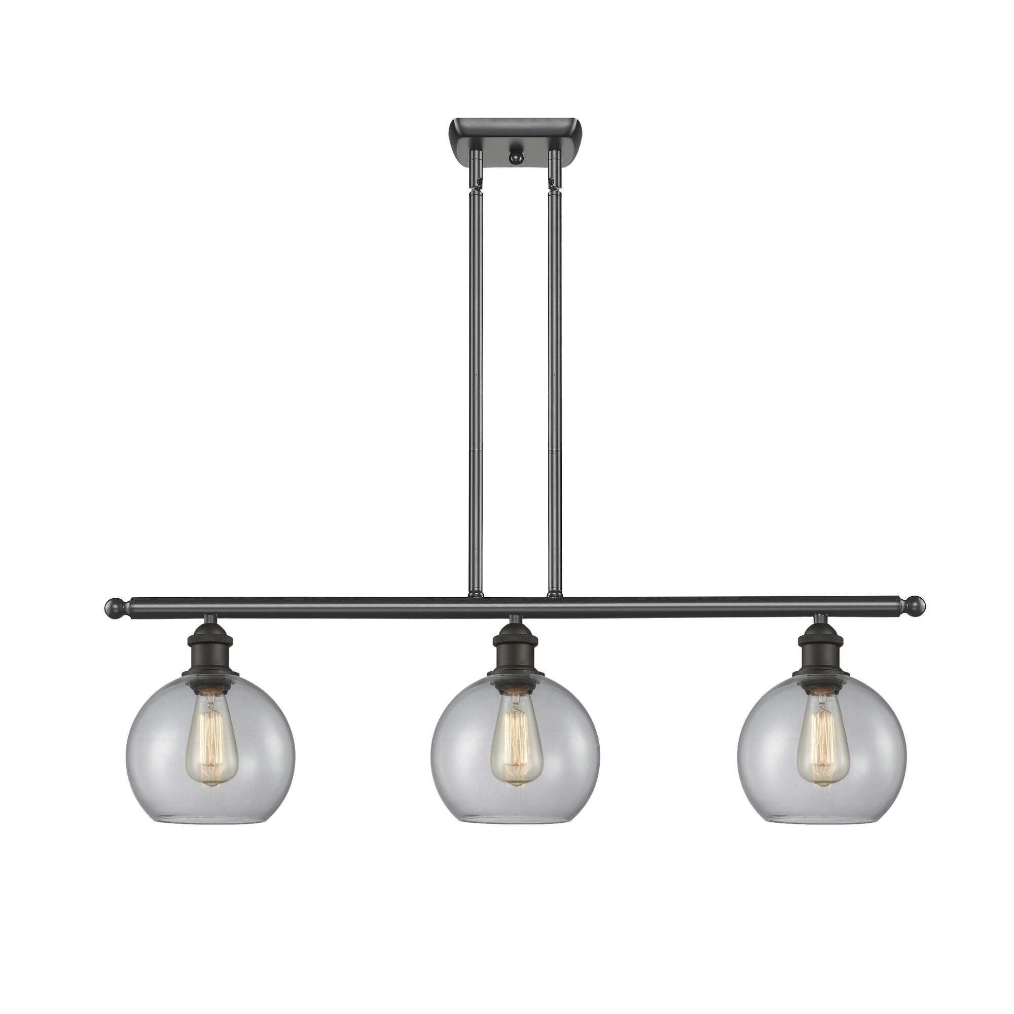 Shown in Oil Rubbed Bronze finish and Clear Athens glass