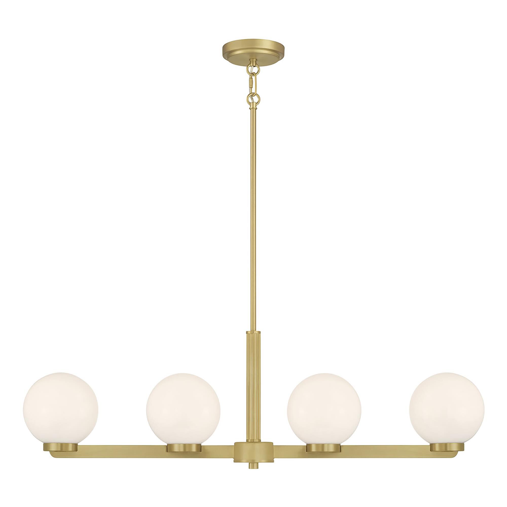 Shown in Vintage Brass finish and Shiny Opal glass