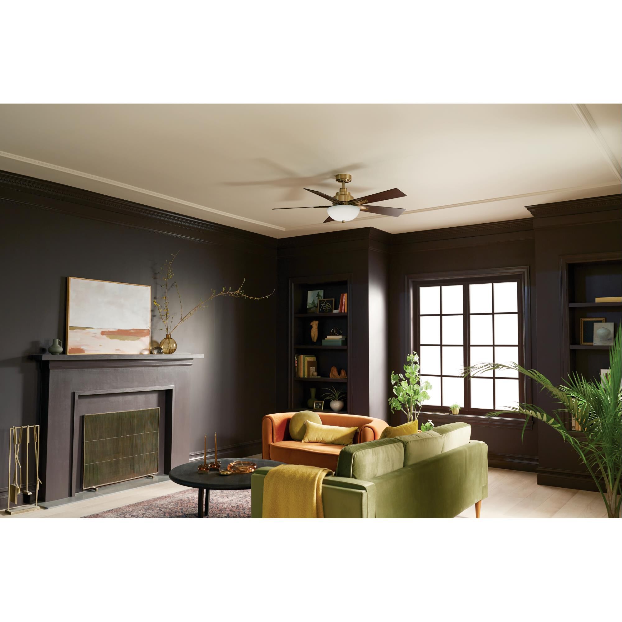 Shown in Brushed Natural Brass finish and Frosted glass