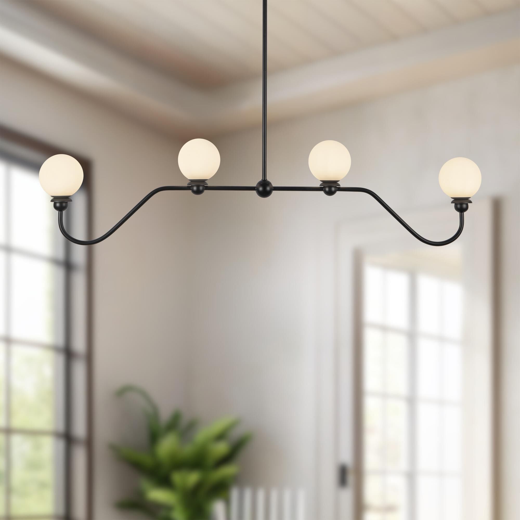 Shown in Matte Black finish and Matte Opal glass