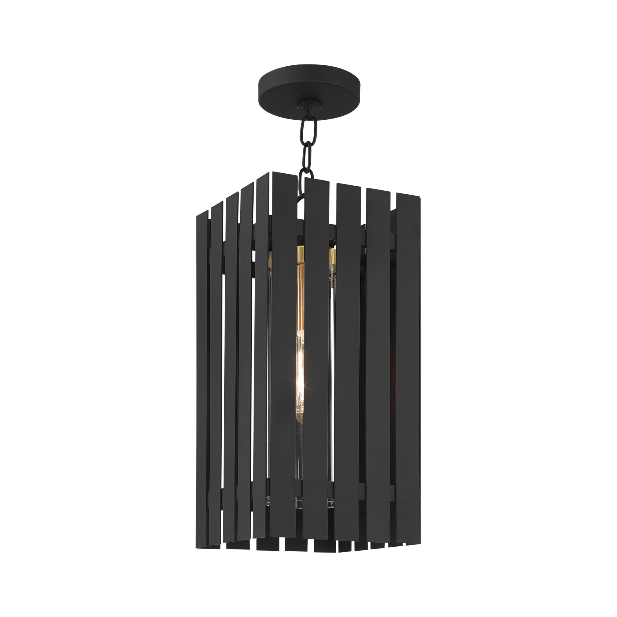 Shown in Black With Satin Brass Accents finish and Clear glass and Clear Glass shade