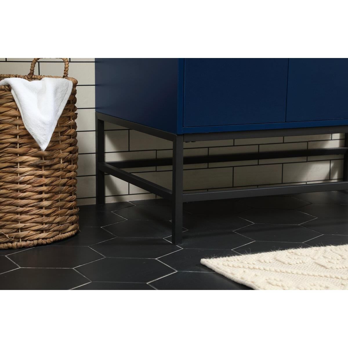 Shown in Blue finish and With Backsplash accent