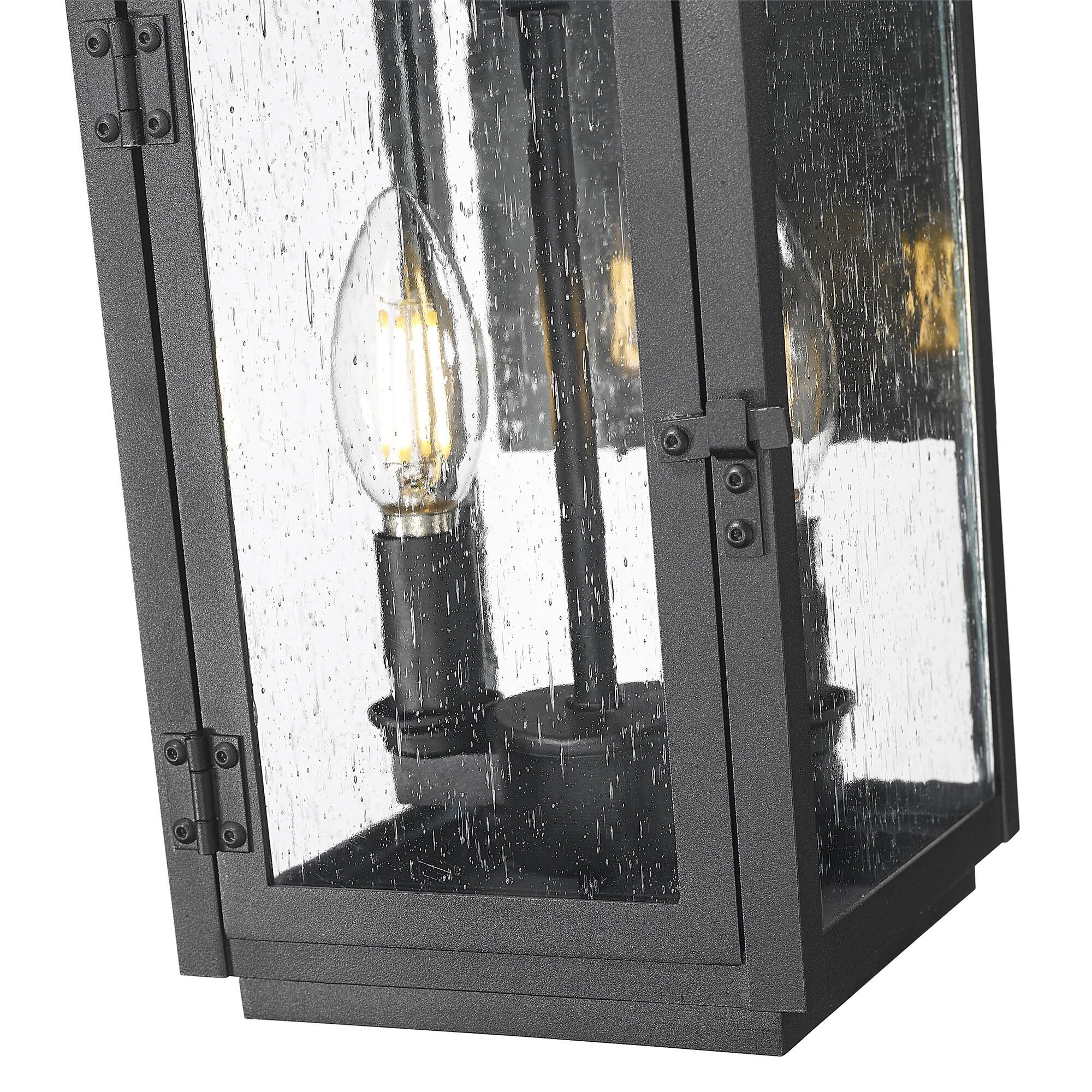Shown in Sand Black finish and Clear Seedy glass and Clear Seedy shade