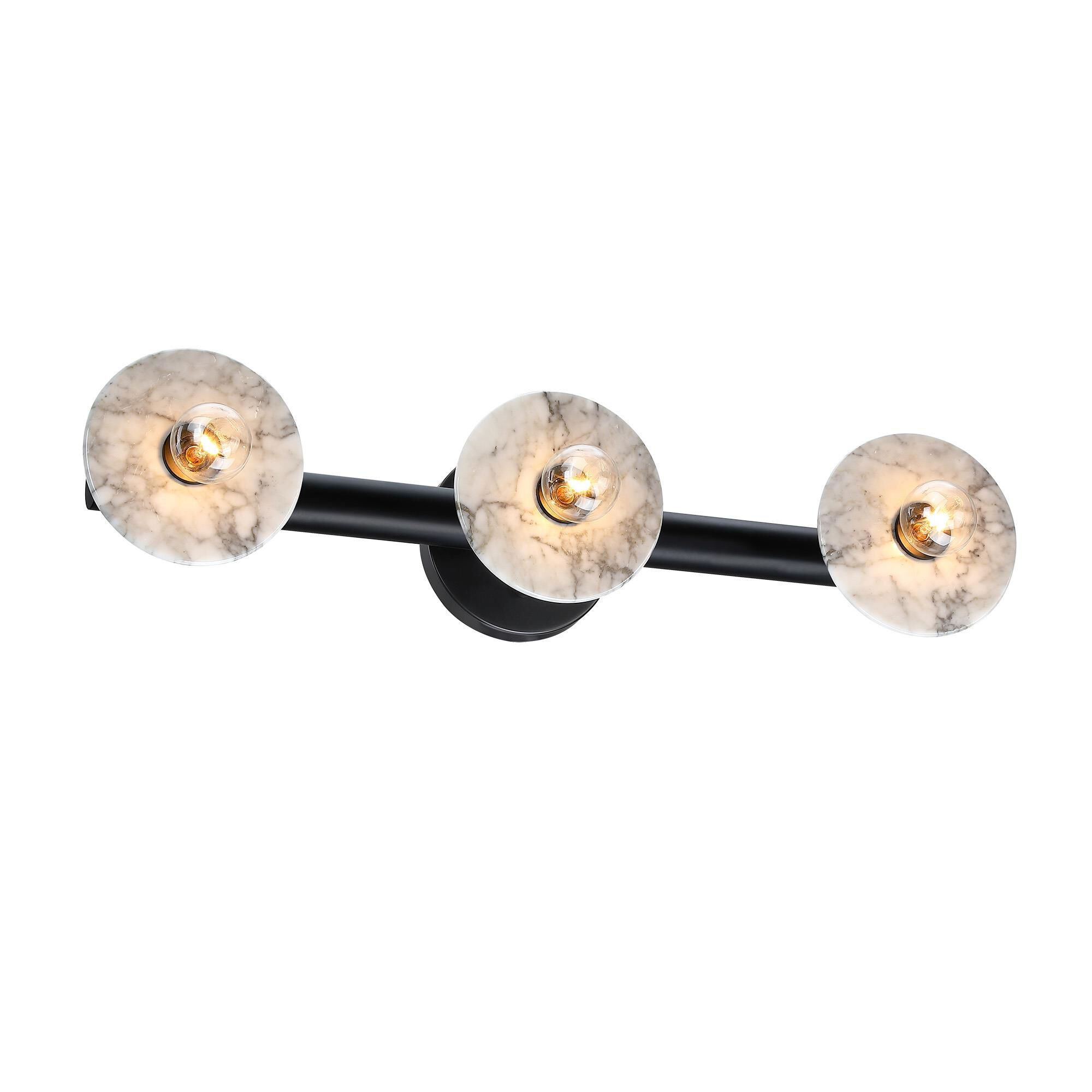 Shown in Matte Black finish and Natural Marble shade