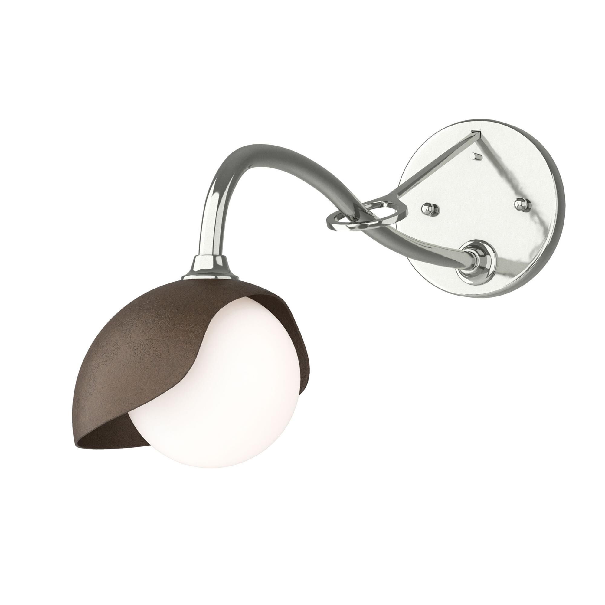 Shown in Sterling finish and Opal glass and Bronze (05) accent