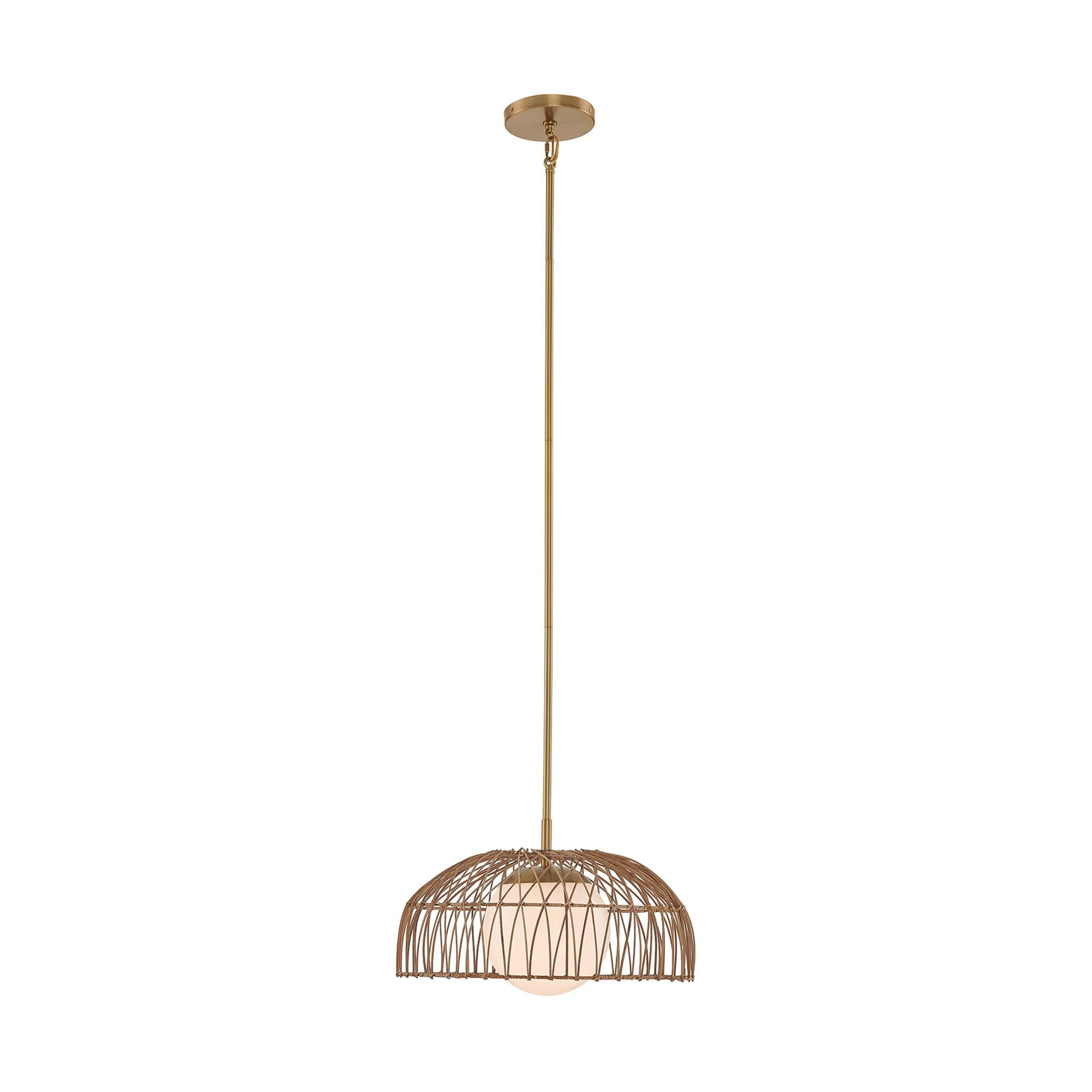 Shown in Natural Brass finish and White Etched glass