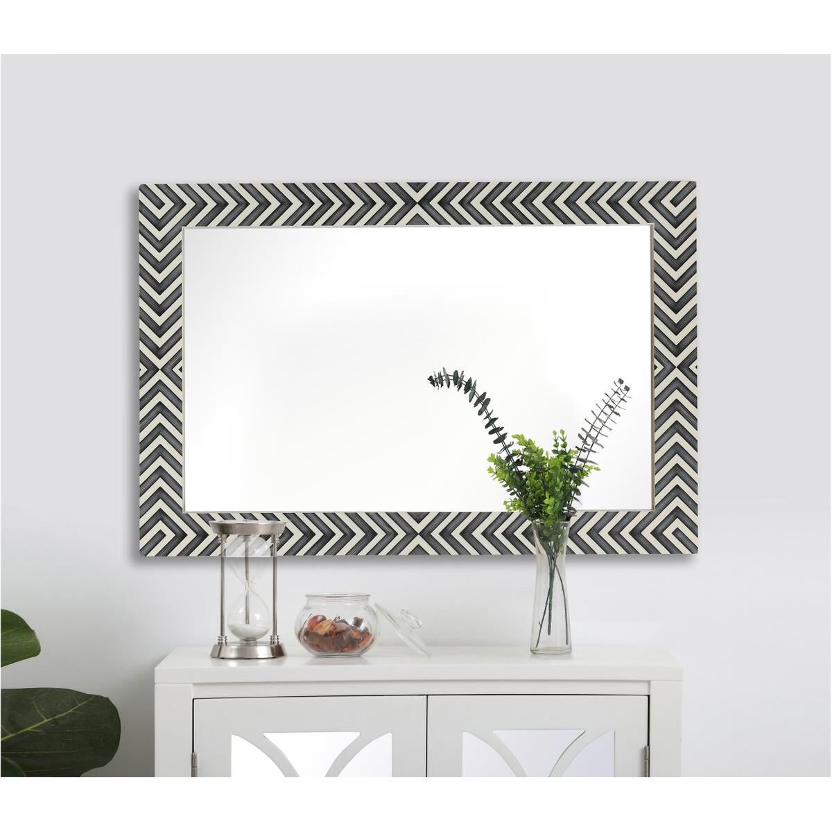 Rectangular mirror 36x24 inch in chevron Wall Mirror by Elegant Decor