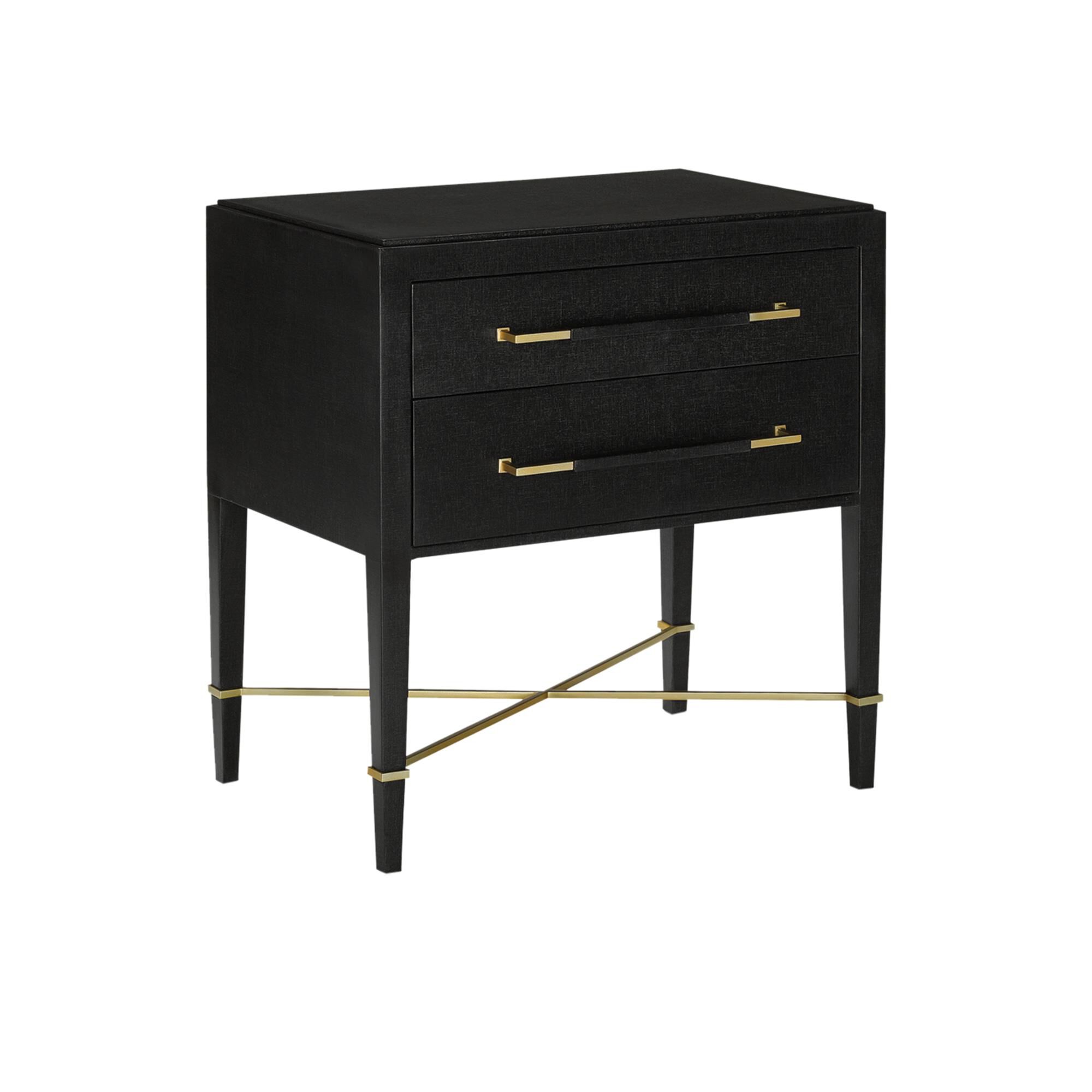 Shown in Black Lacquered Linen-Champagne Stretchers-Linen finish