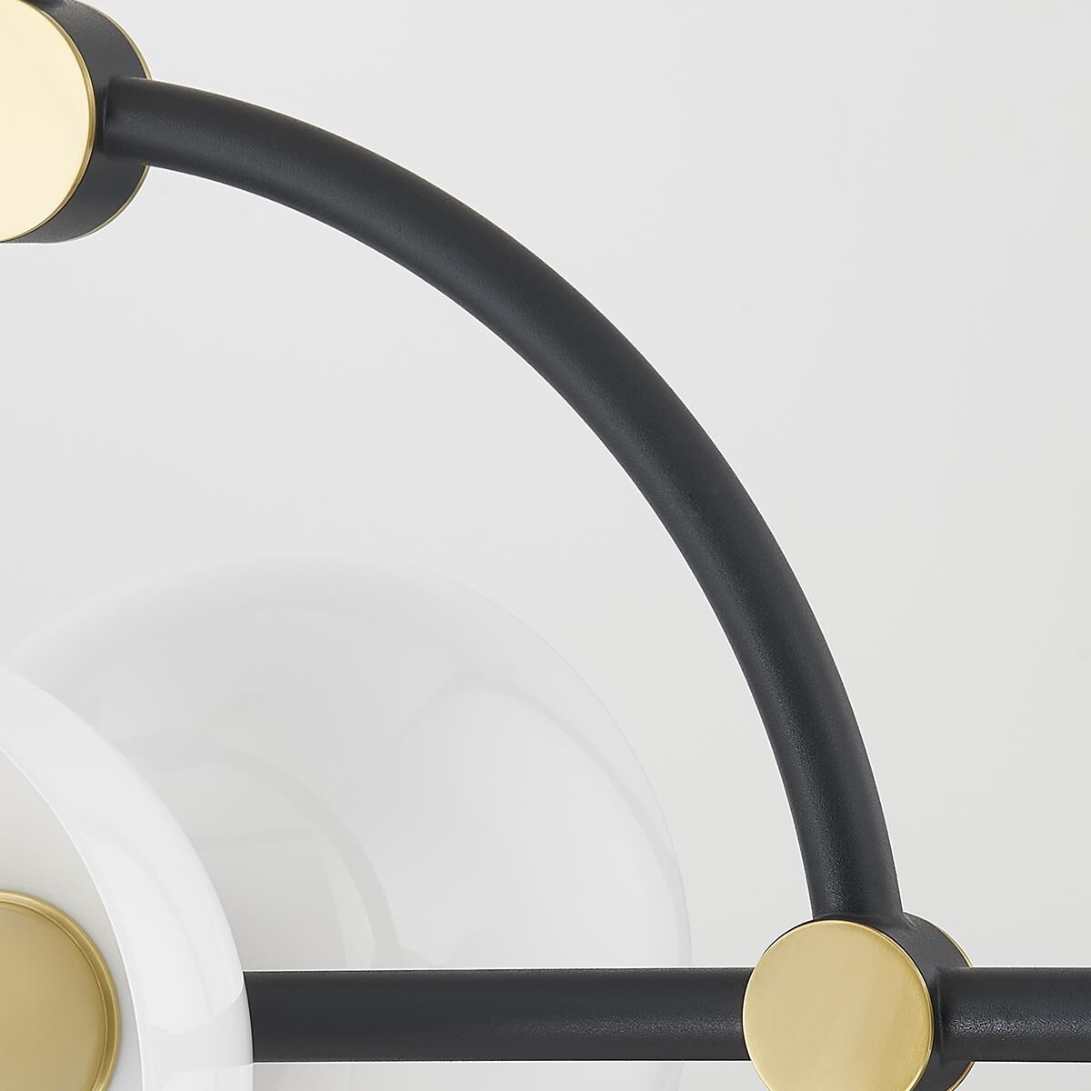 Shown in Aged Brass finish and Opal Glossy glass