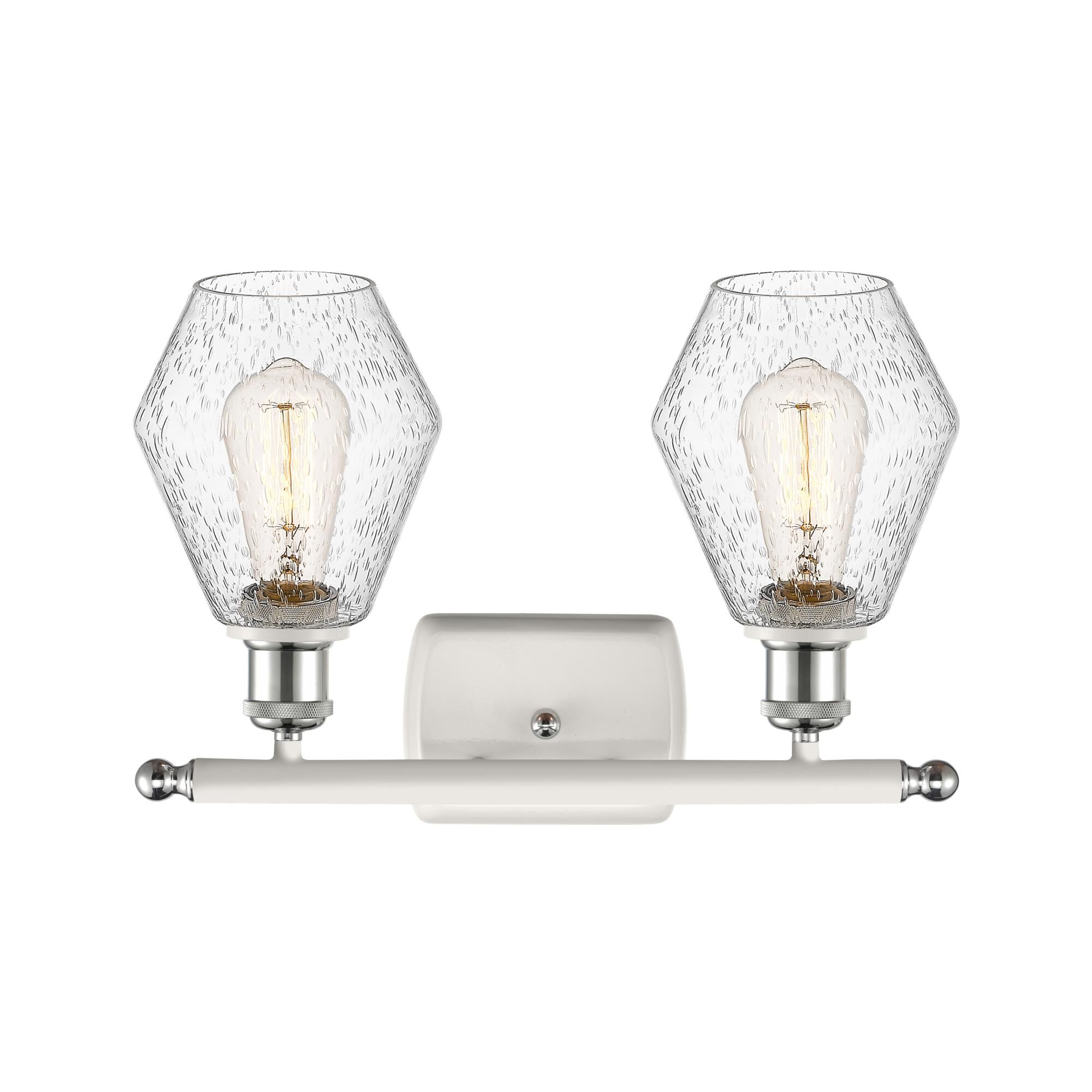 Shown in White  finish and Seedy glass