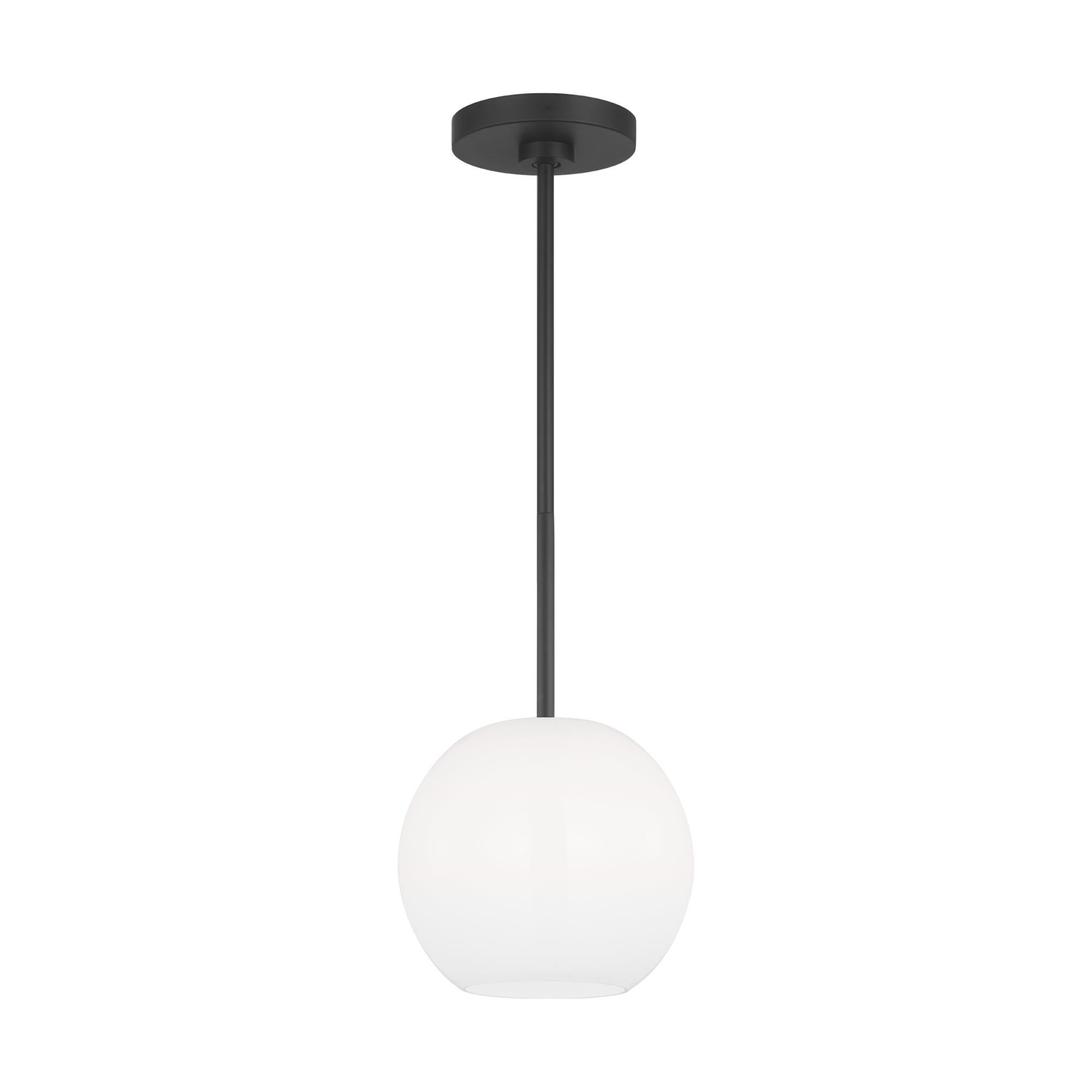 Shown in Midnight Black finish and Clear Outside / Painted White Inside Glass shade