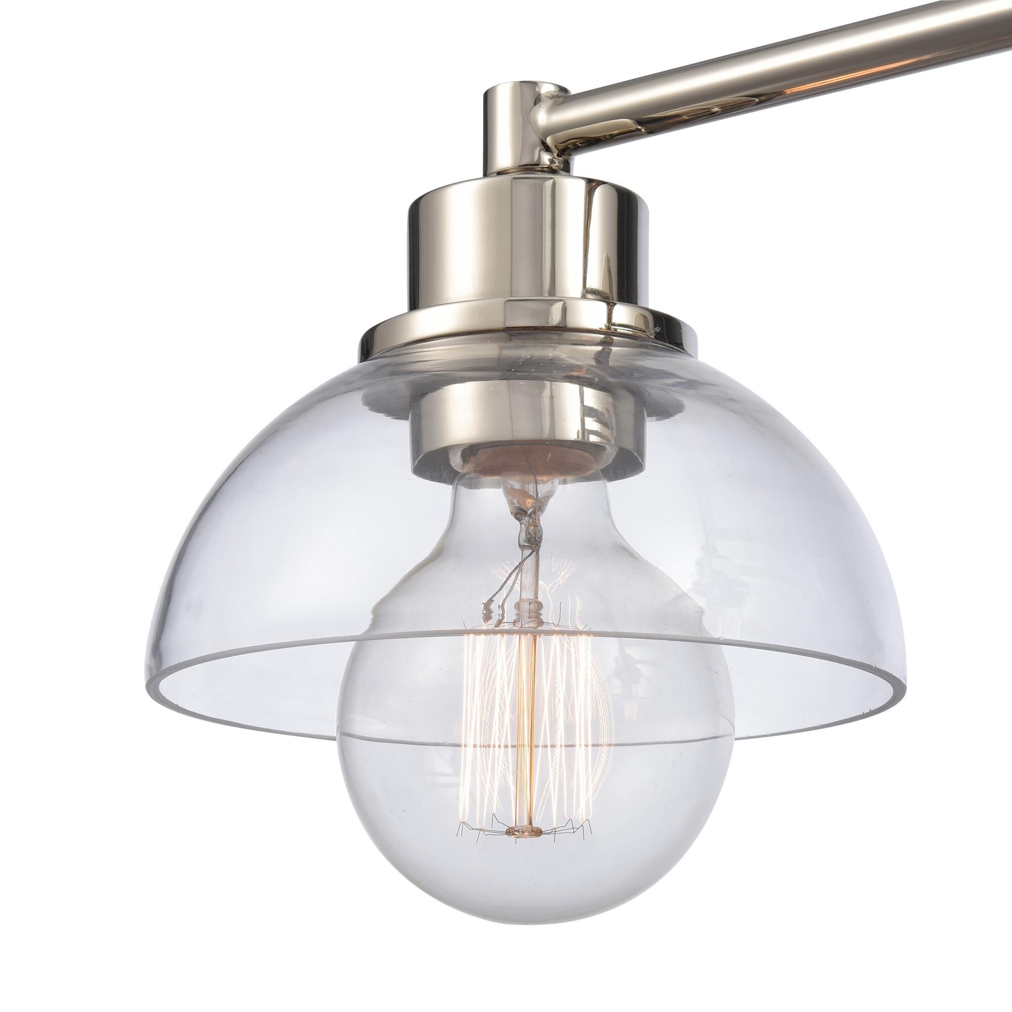 Shown in Polished Nickel finish and Clear Handblown  Shade glass and Clear Handblown Glass shade