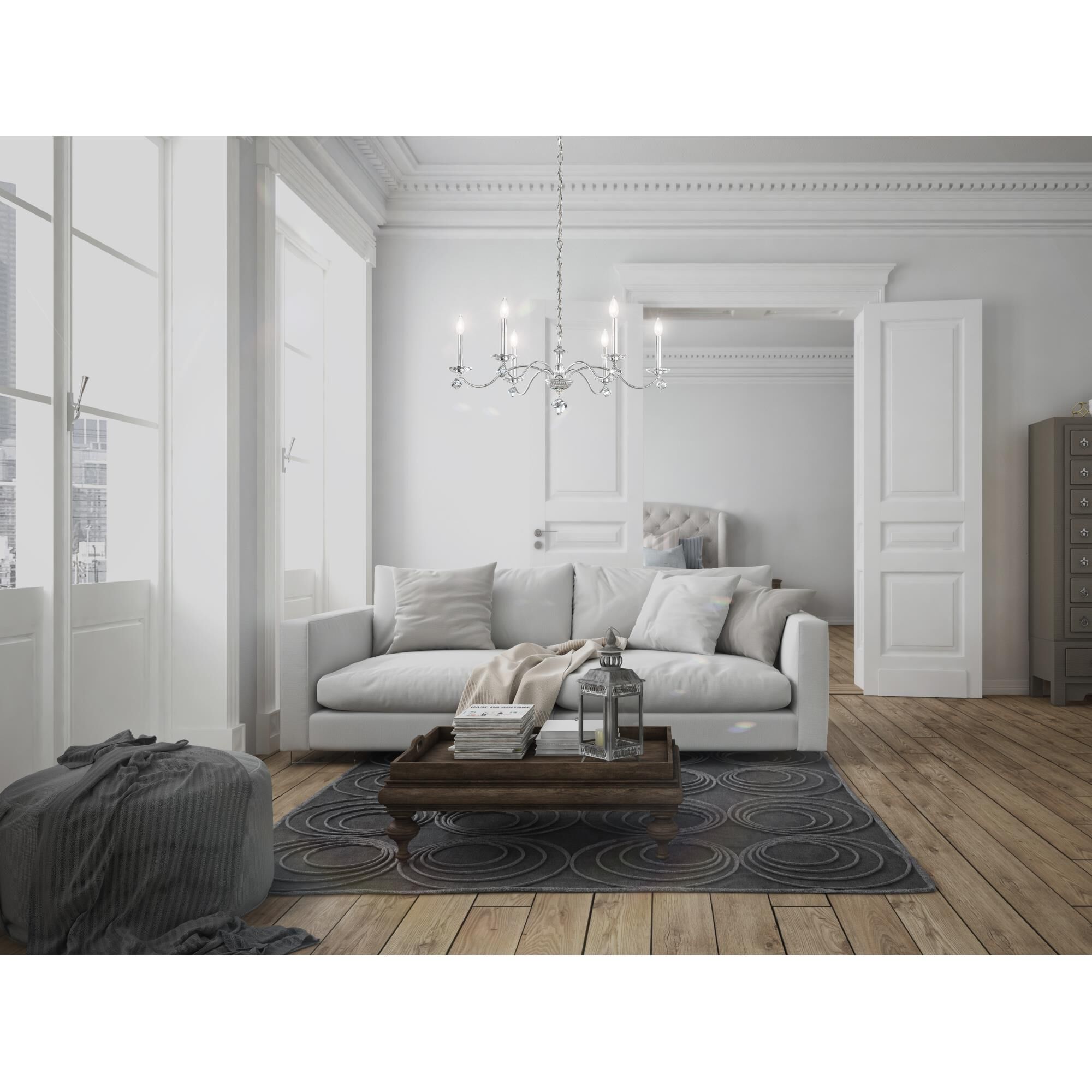 Shown in Polished Silver finish and Clear Heritage crystal