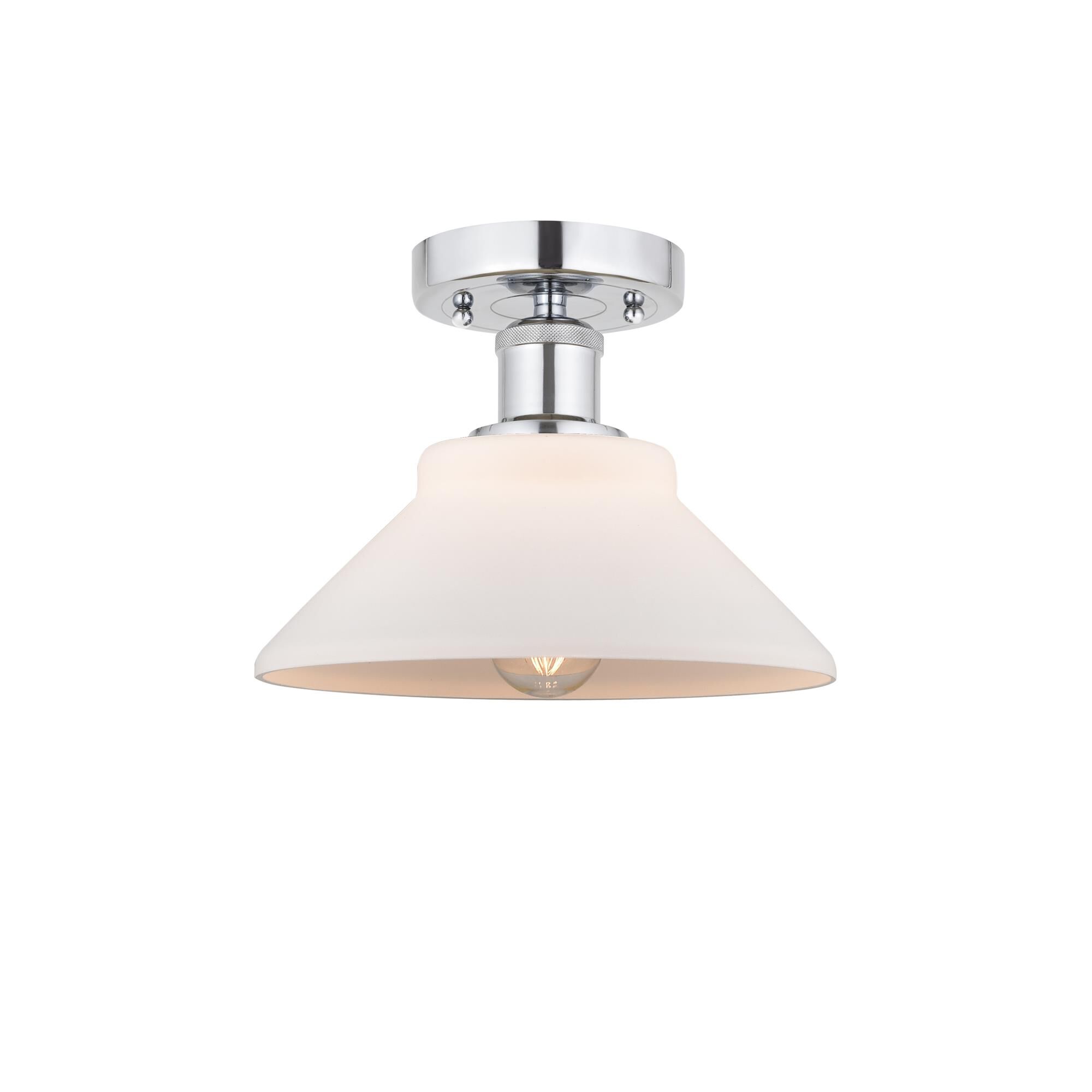 Shown in Polished Chrome, Matte White finish and Matte White glass and Matte White Glass shade