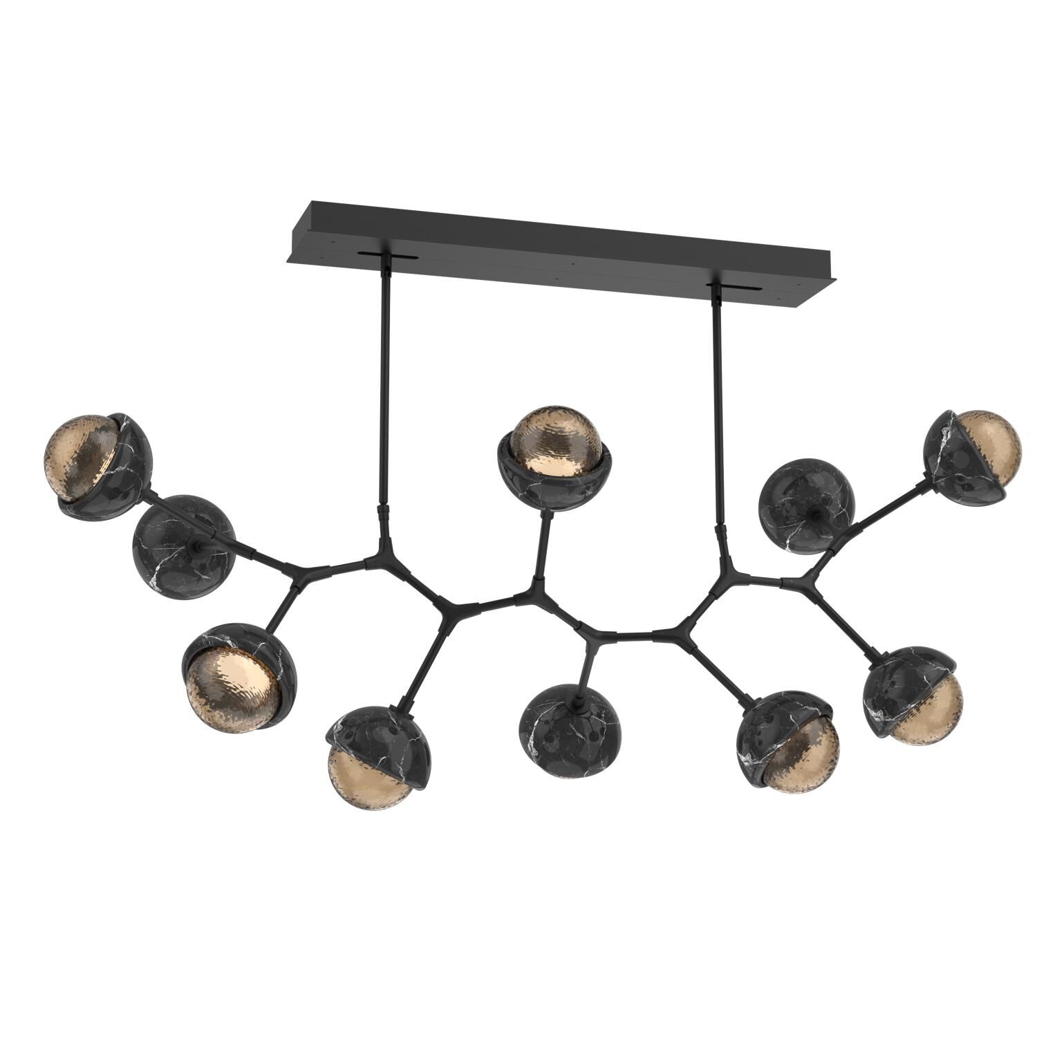 Shown in Matte Black finish and Bronze glass and Black Marble accent