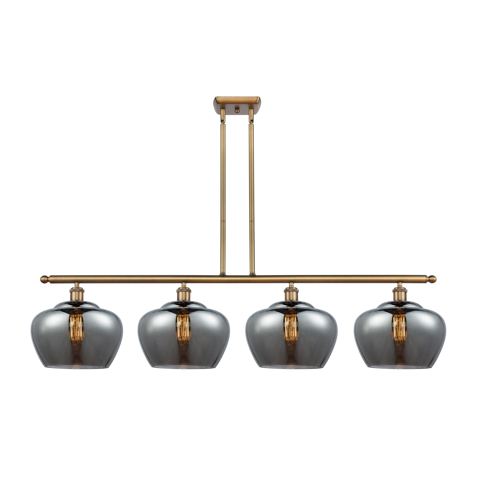 Shown in Brushed Brass finish and Bowl glass and Glass shade