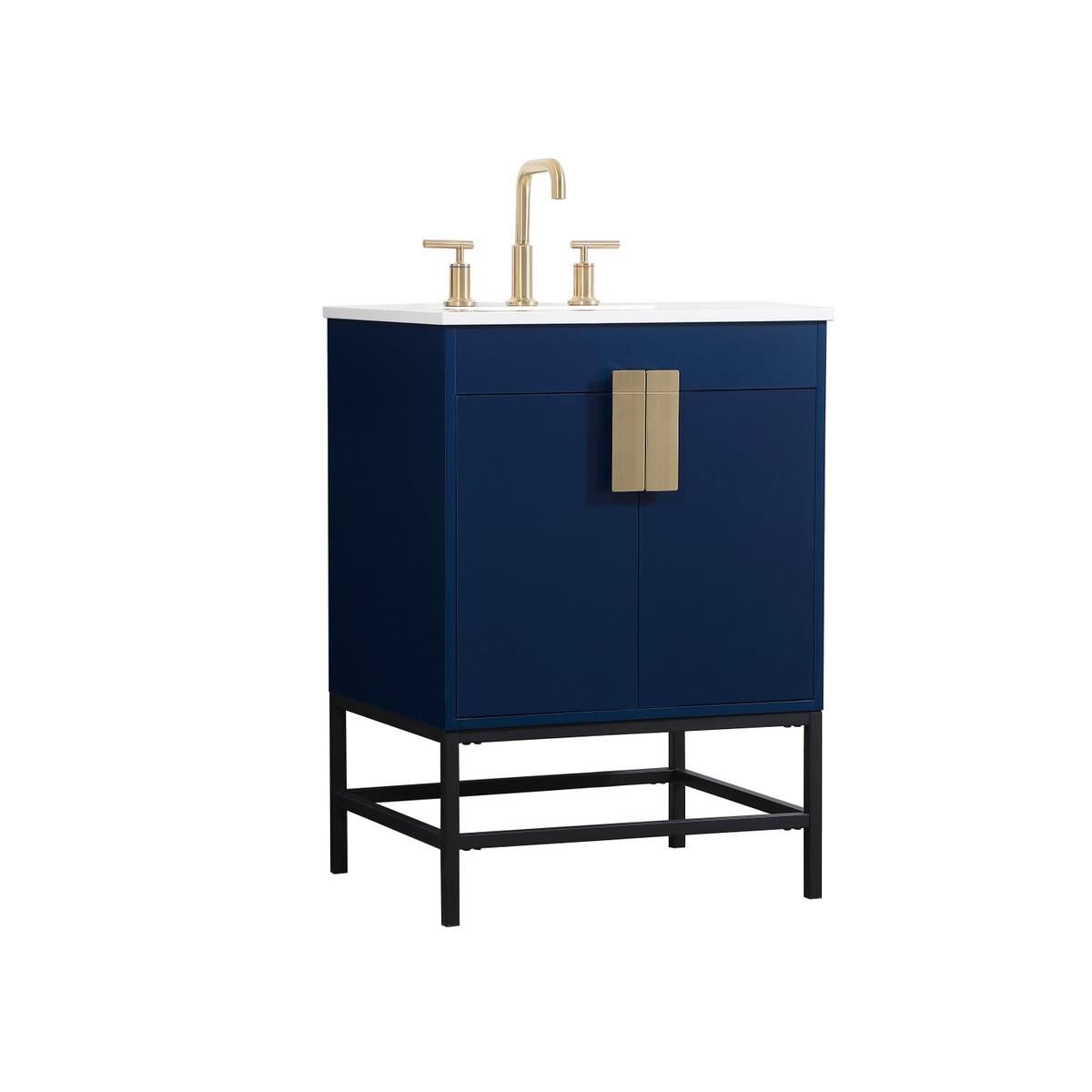 Shown in Blue finish and Without Backsplash accent