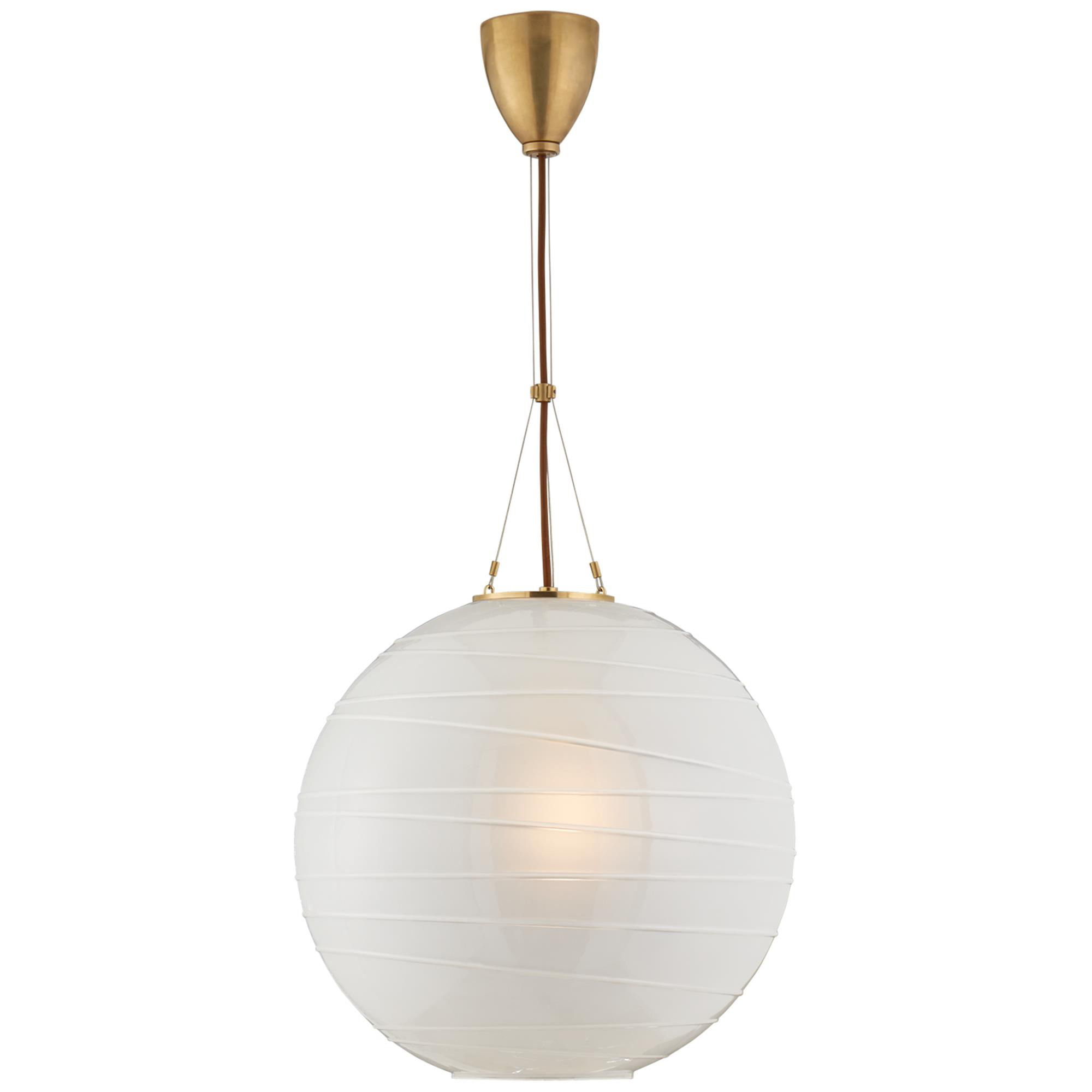 Shown in Natural Brass finish and Frosted glass