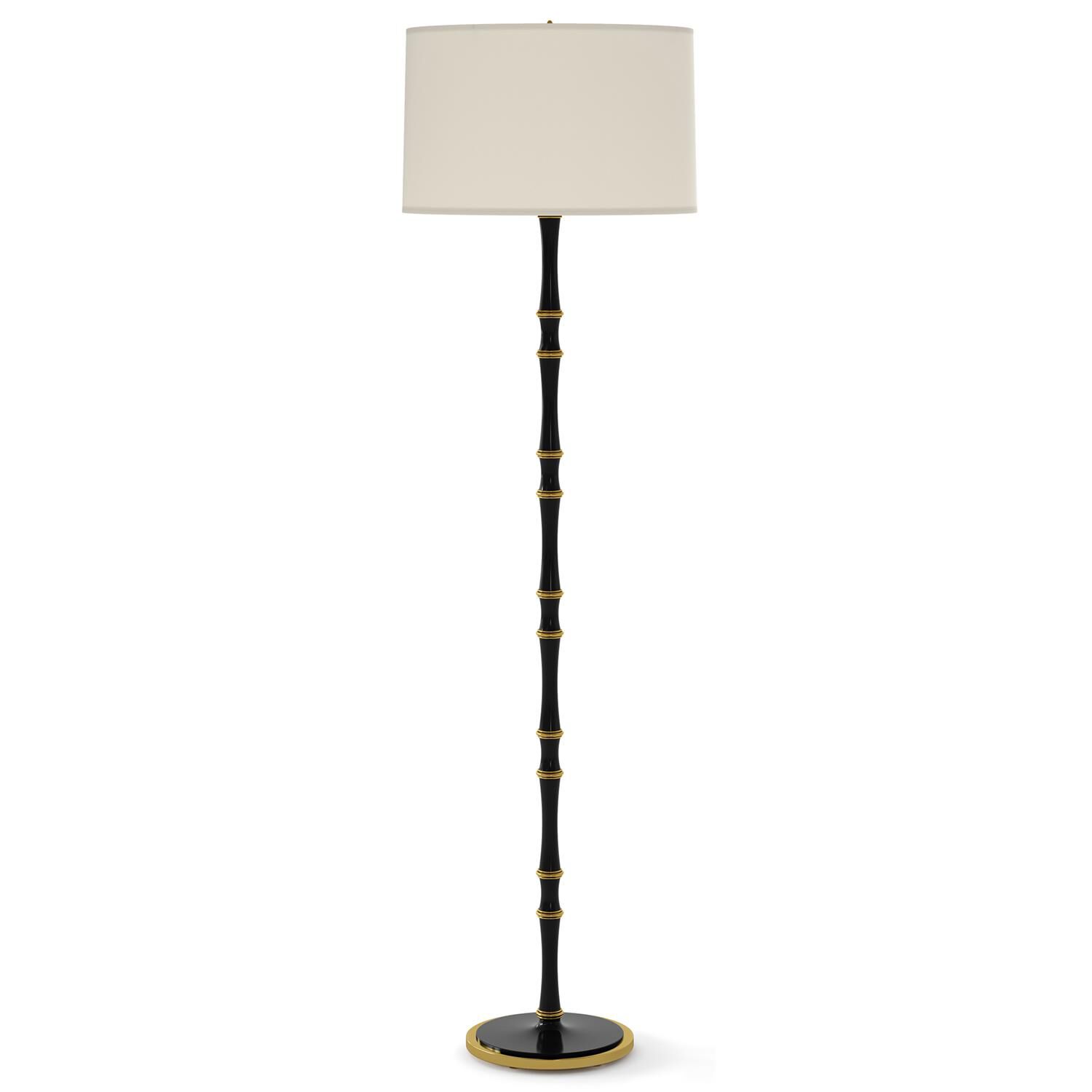 Shown in Obsidian finish and White shade and Modern Brass accent