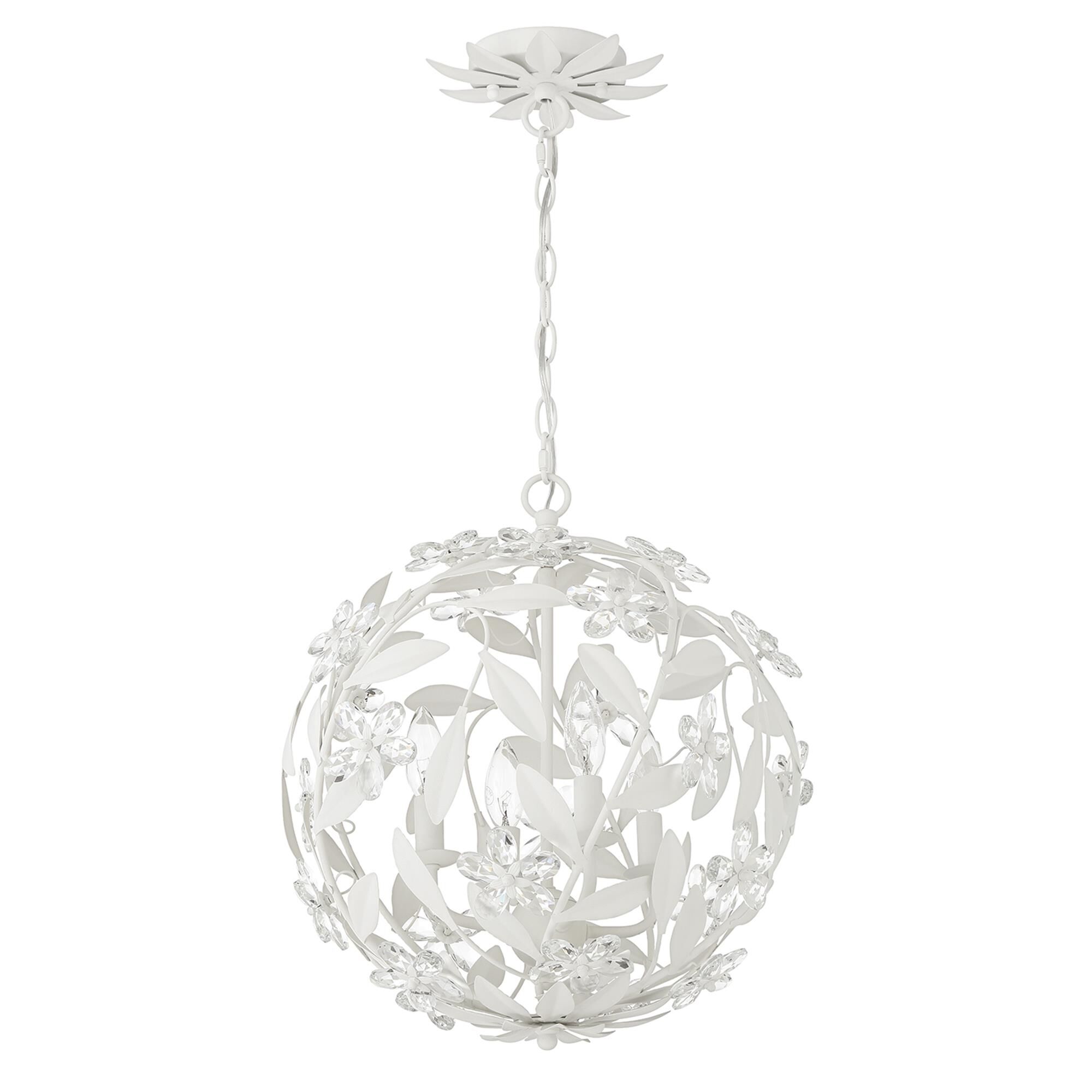 Shown in Matte White finish and Hand Cut crystal