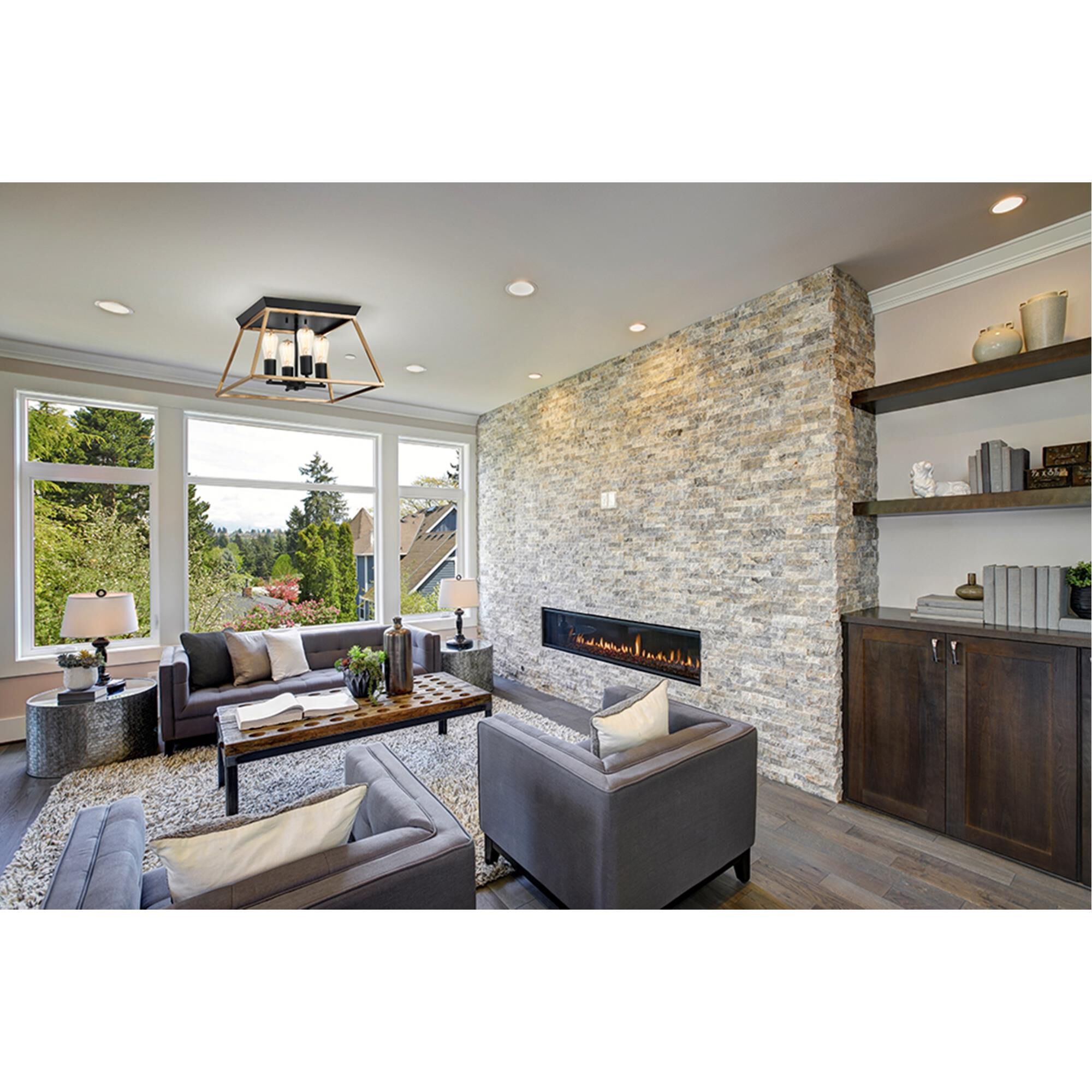 Eglo Paulino 18 Inch 4 Light Semi Flush Mount by Eglo Lighting