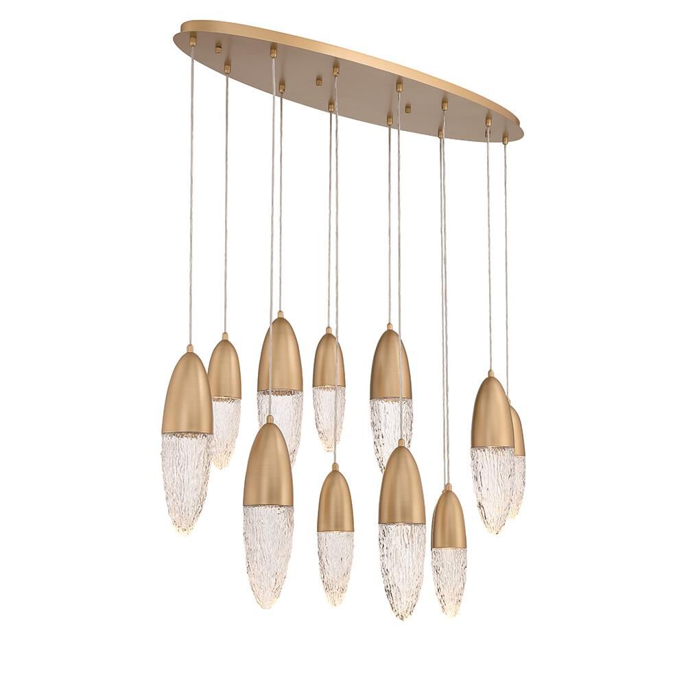 Shown in Gold finish and Clear glass