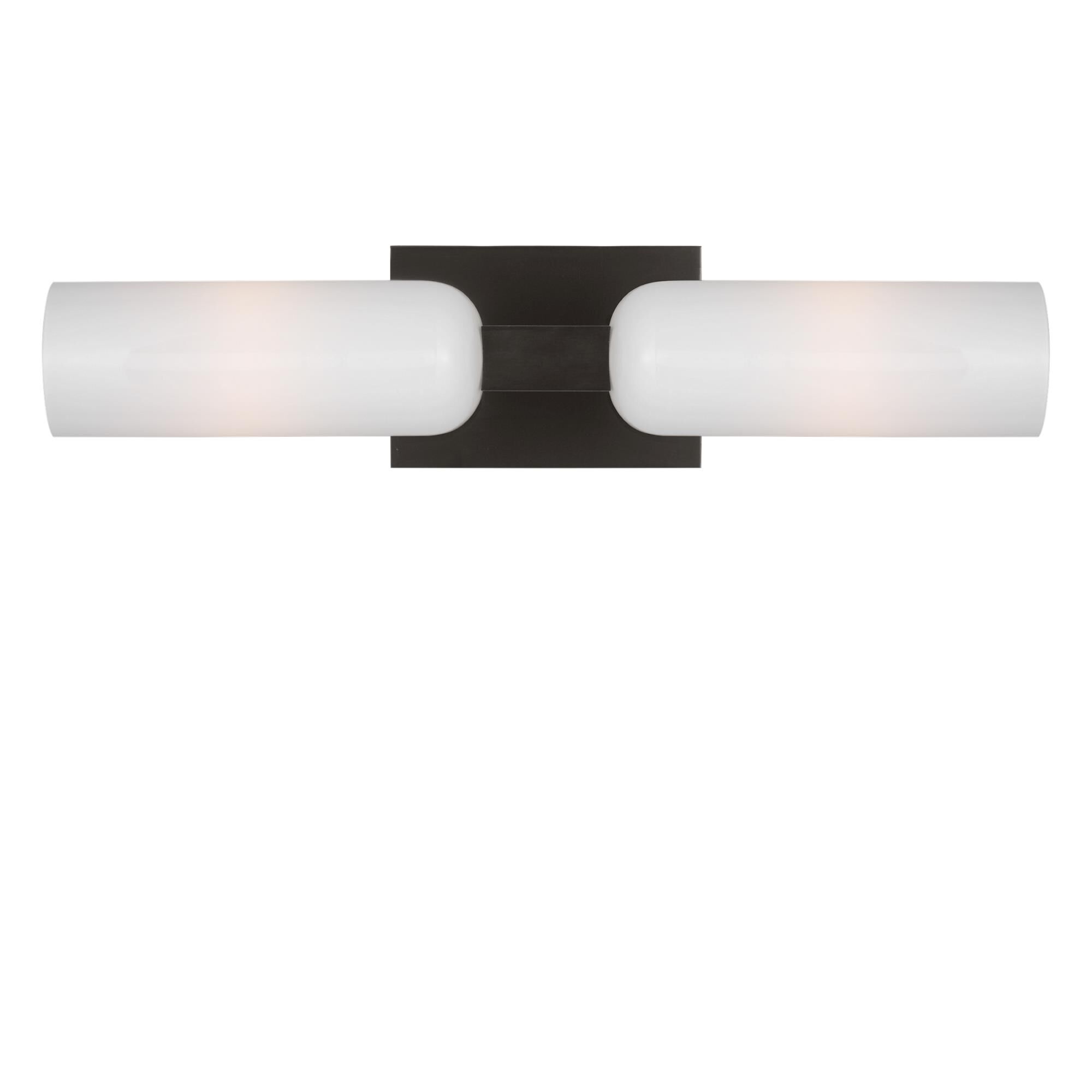 Shown in Aged Iron finish and Milk glass