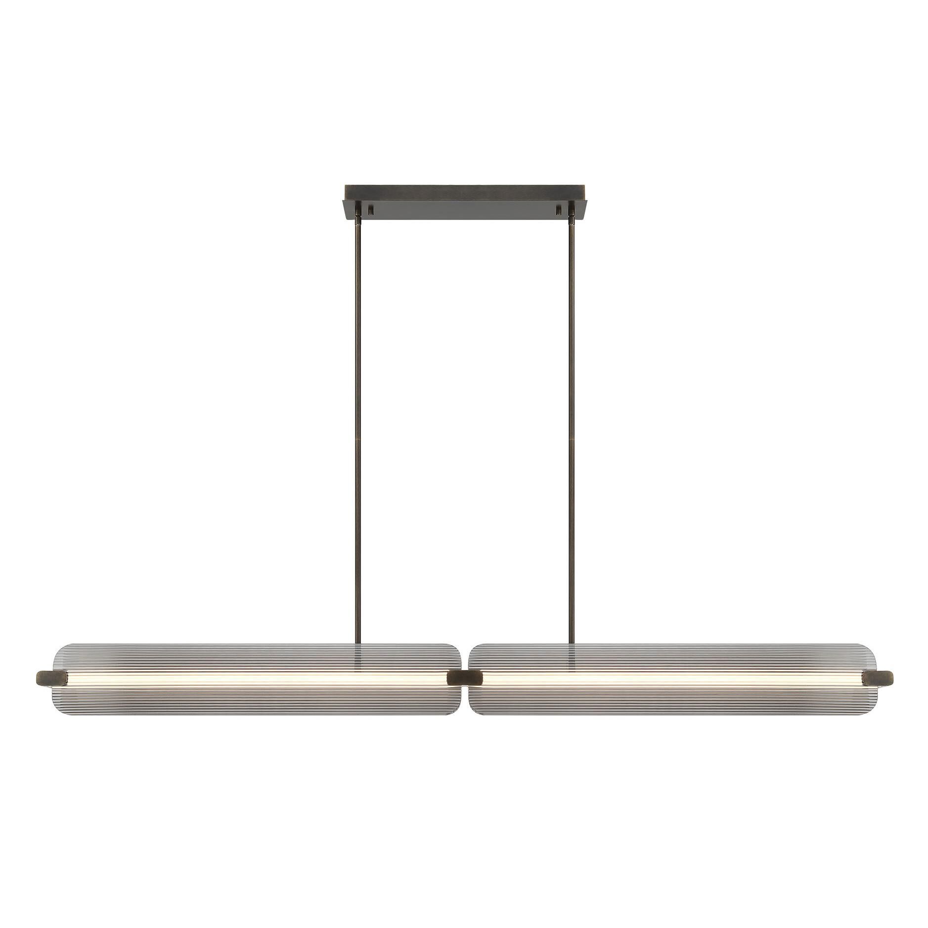 Shown in Weathered Brass finish and Smoked glass