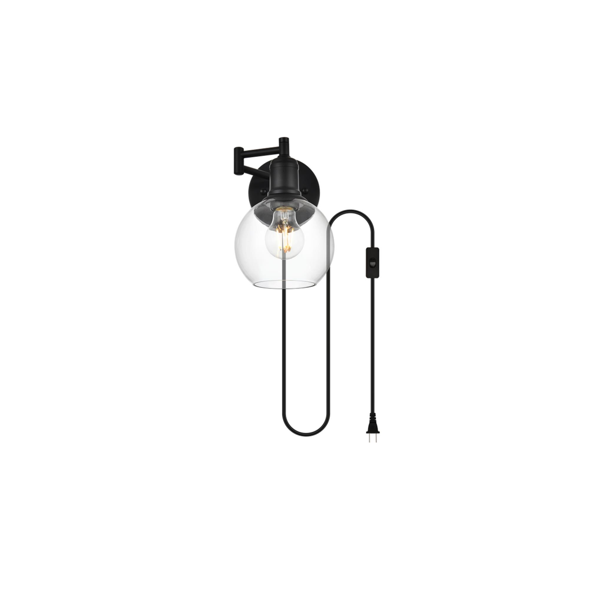 Shown in Black  finish and Clear glass