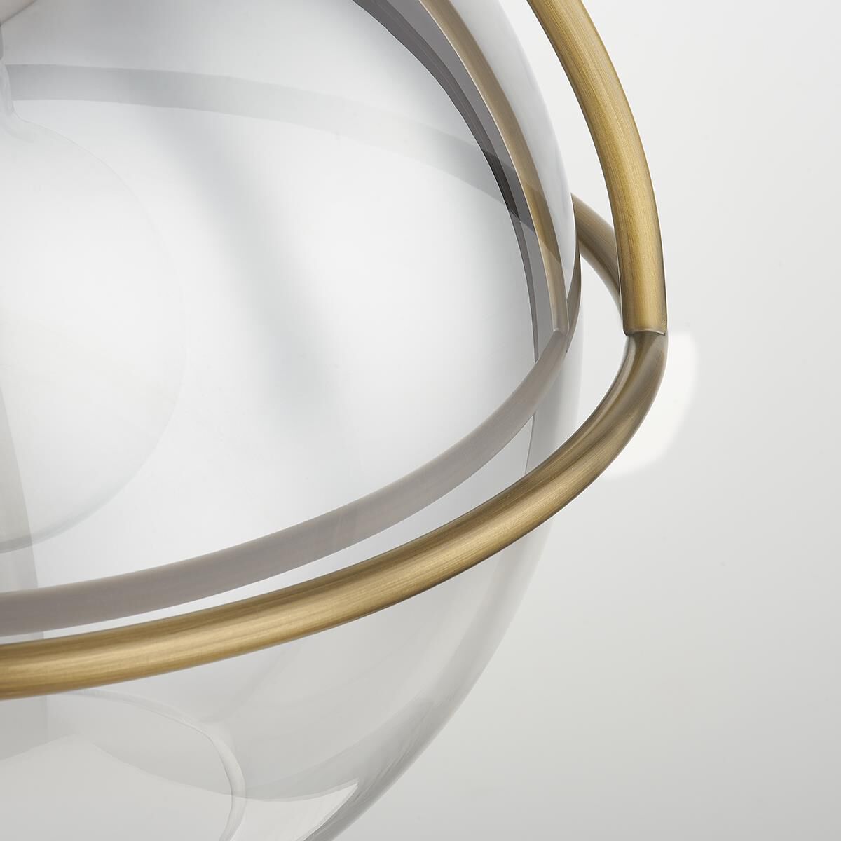 Shown in Patina Brass finish and Clear glass