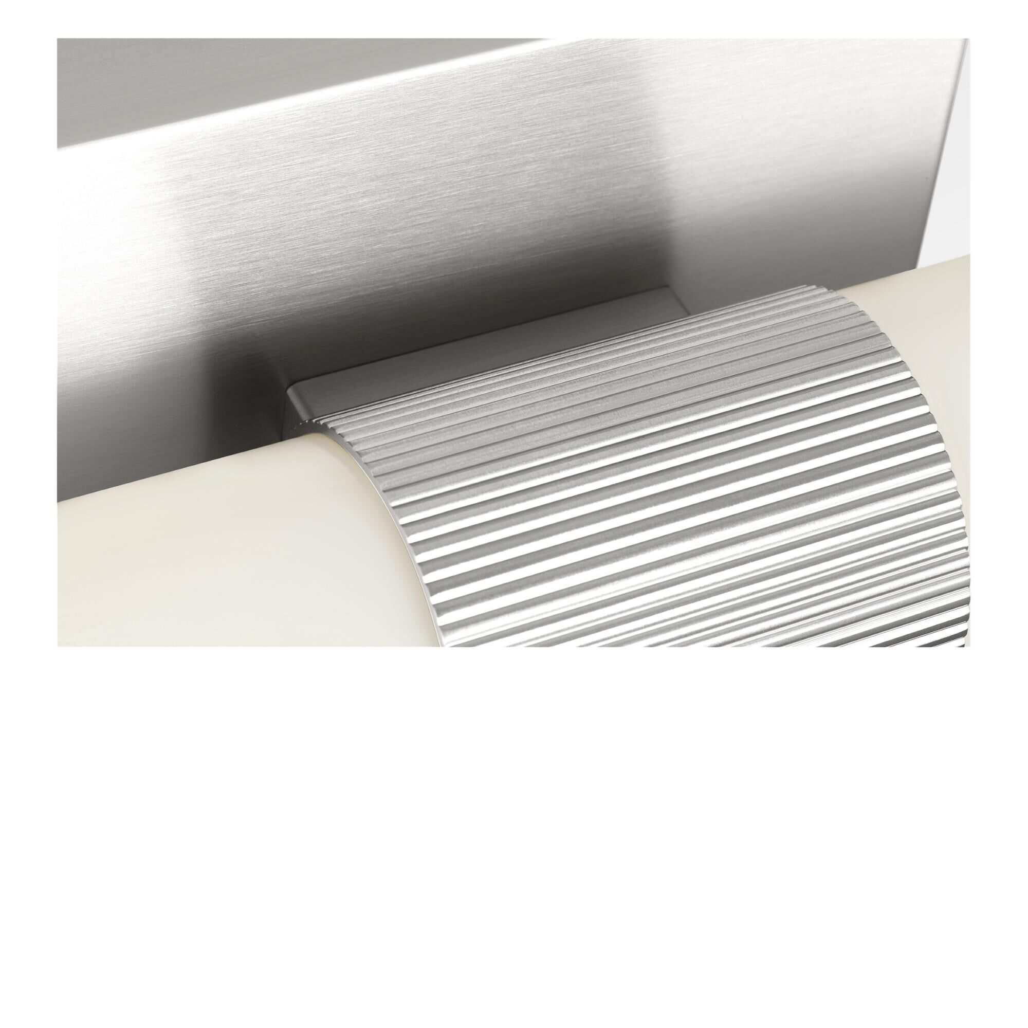 Shown in Brushed Nickel finish and White Acrylic shade