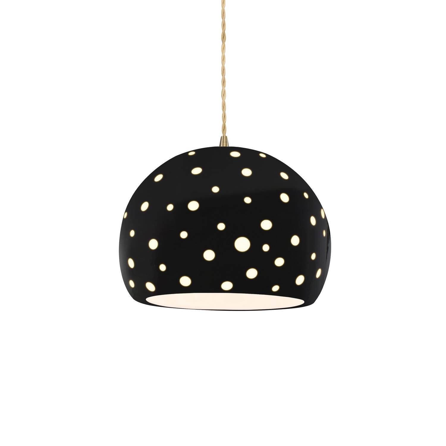 Perforated Globe 10 Inch Large Pendant by Justice Design Group
