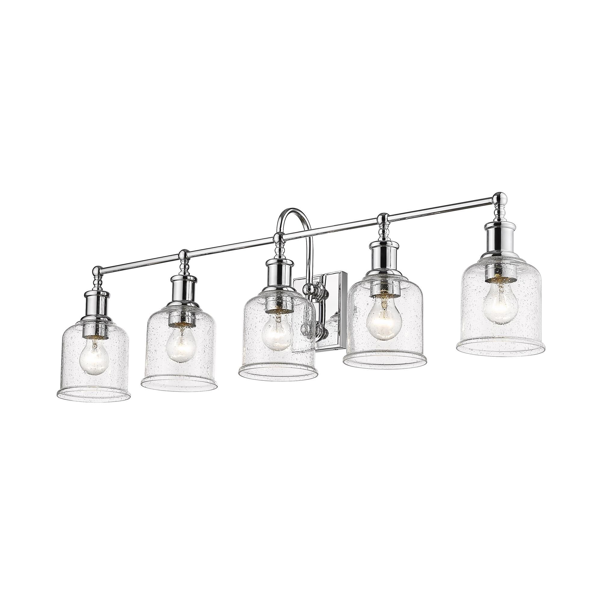 Shown in Chrome finish and Glass shade