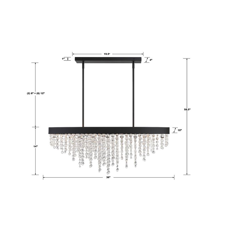 Winham 36 Inch 8 Light Linear Suspension Light by Crystorama