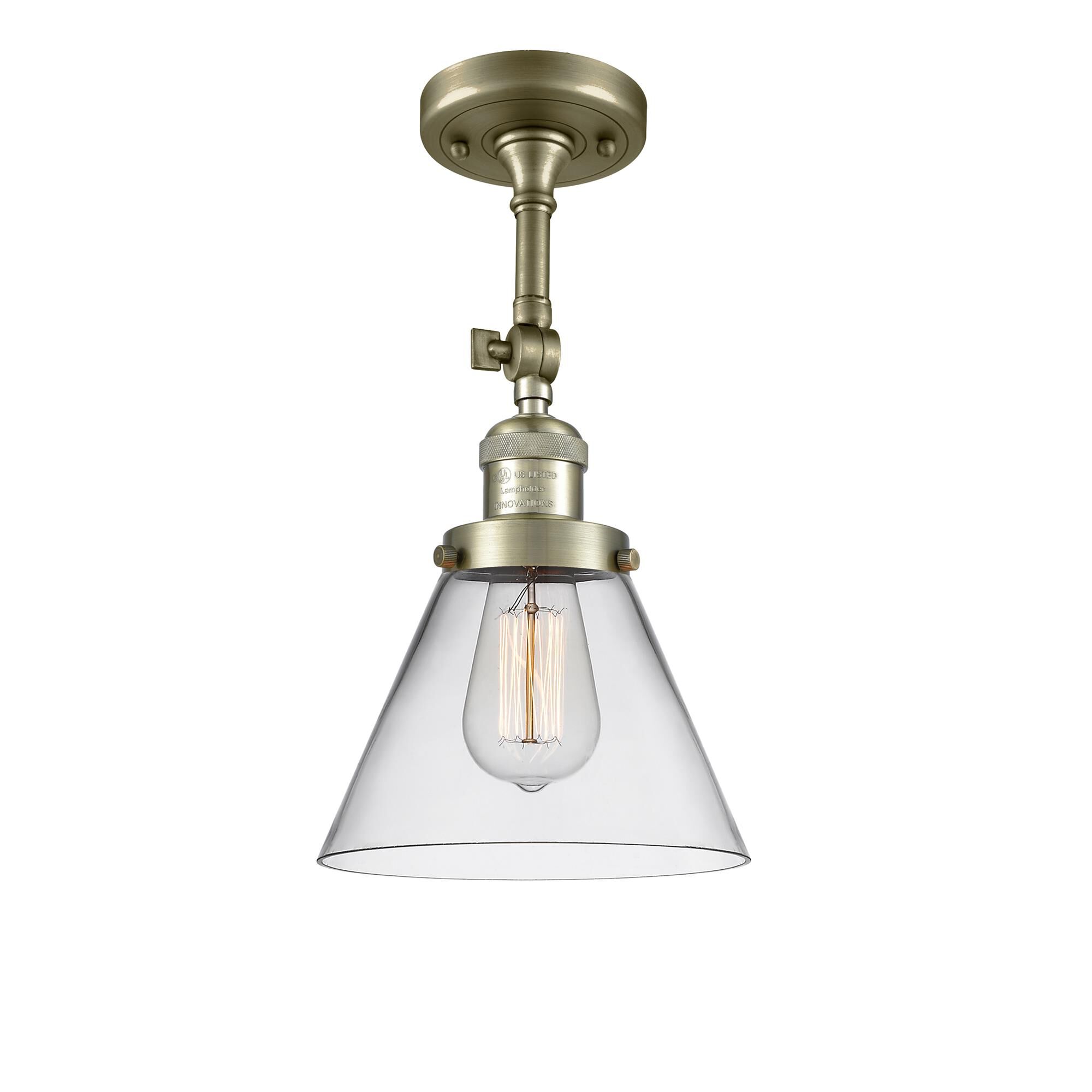 Bruno Marashlian Large Cone 7 Inch 1 Light Semi Flush Mount by Innovations Lighting