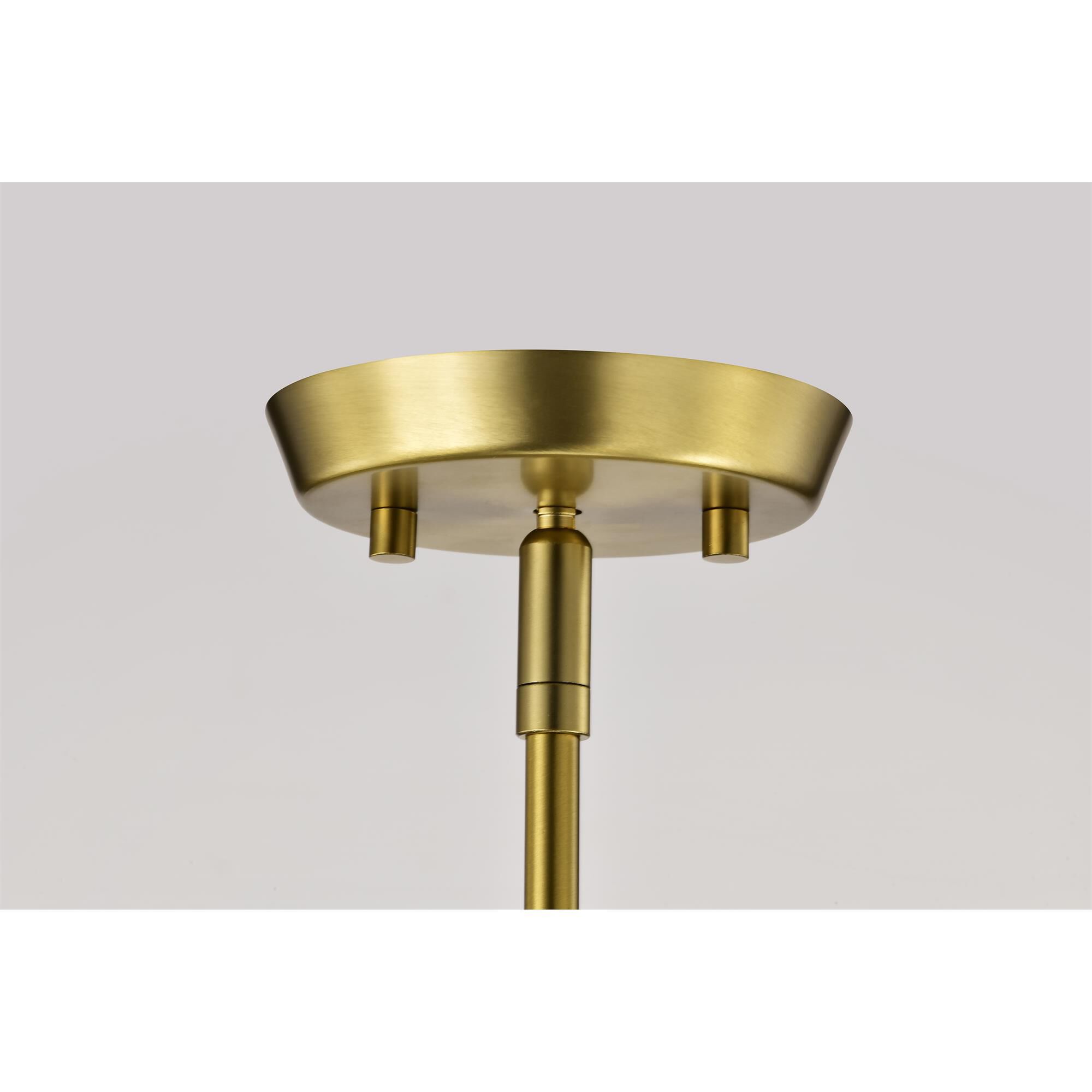 Shown in Vintage Brass finish and Etched White glass