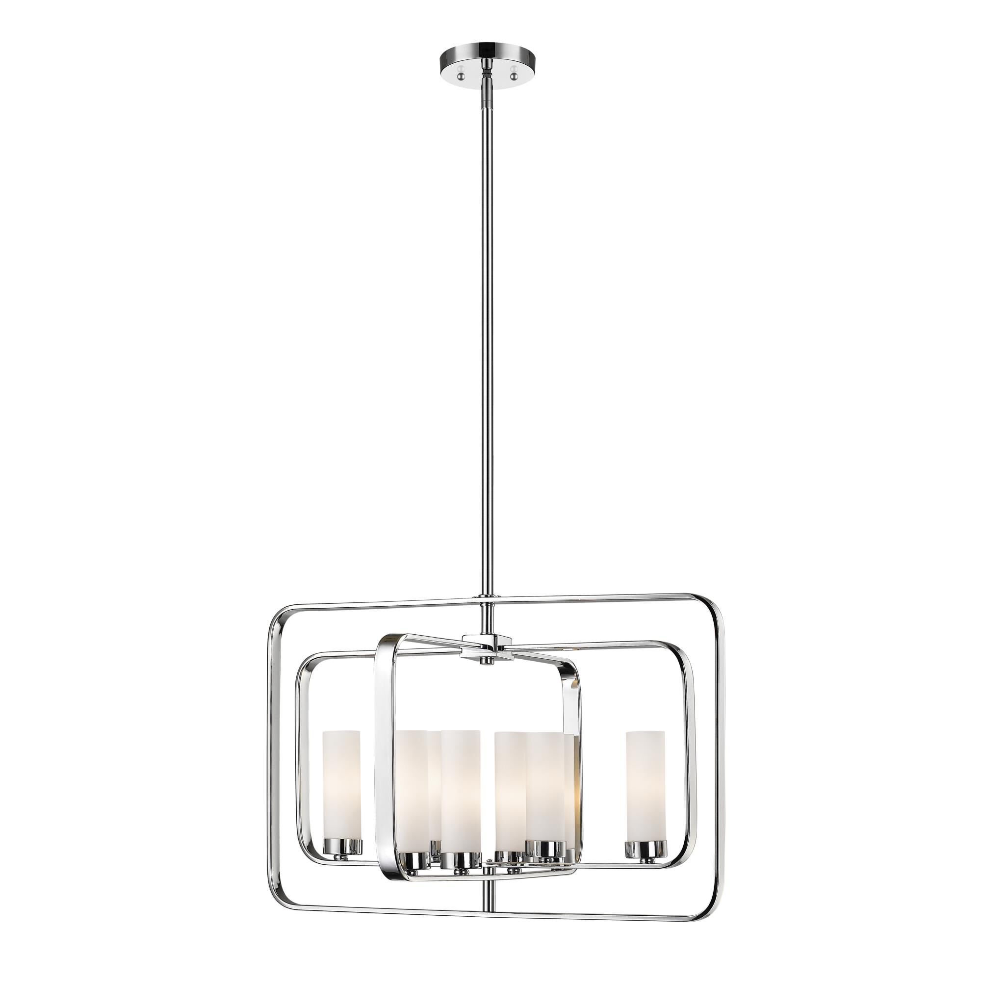 Shown in Chrome finish and Glass shade