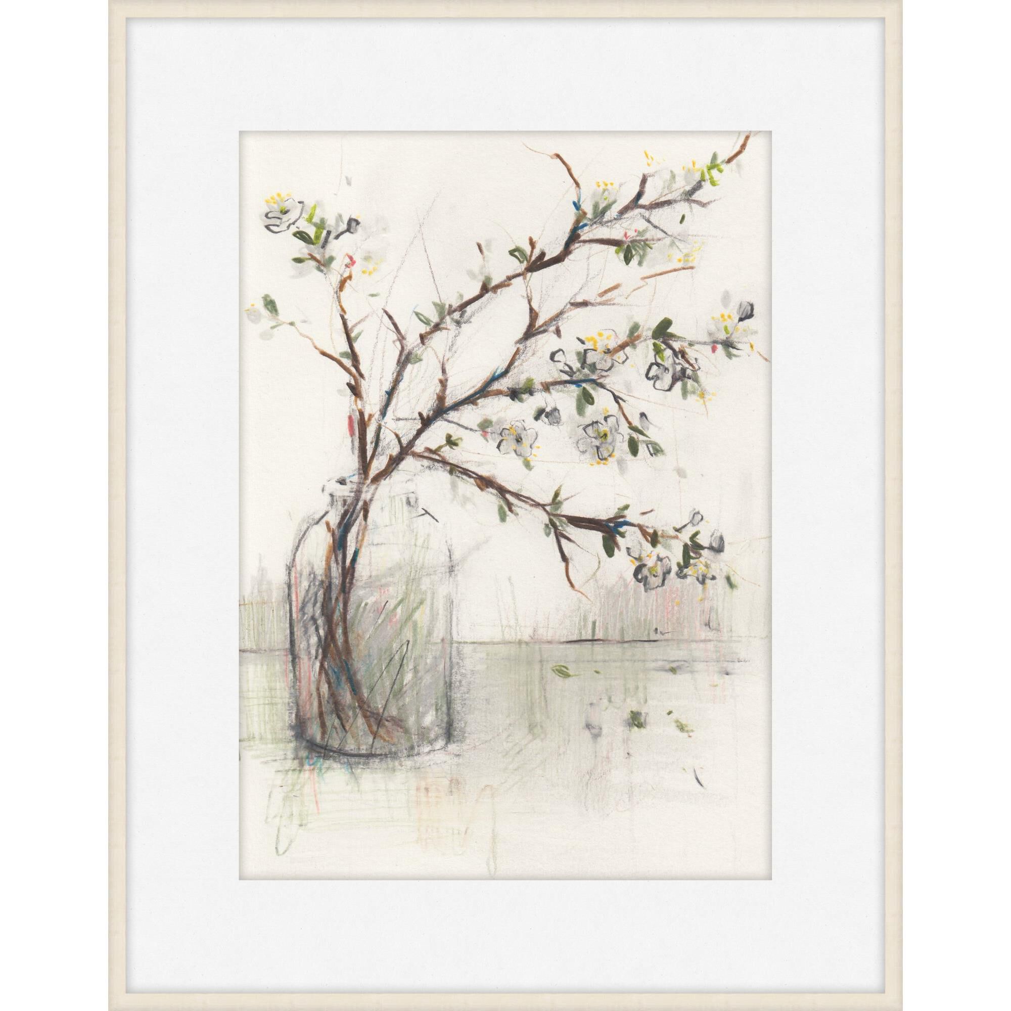 Claudia Lowry Hedgerow Blossom In A Vase Print by LEVEL57