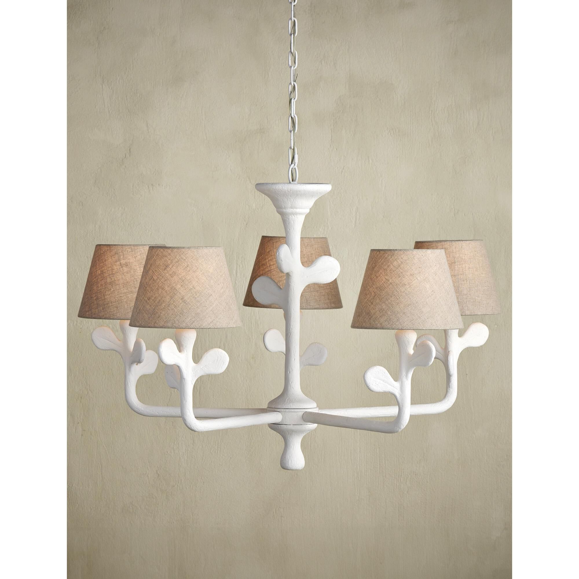 Shown in Gesso White finish and Natural Coarse Linen shade