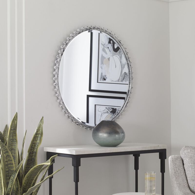 Uttermost Taza Round Iron Mirror Decorative Mirrors by Uttermost