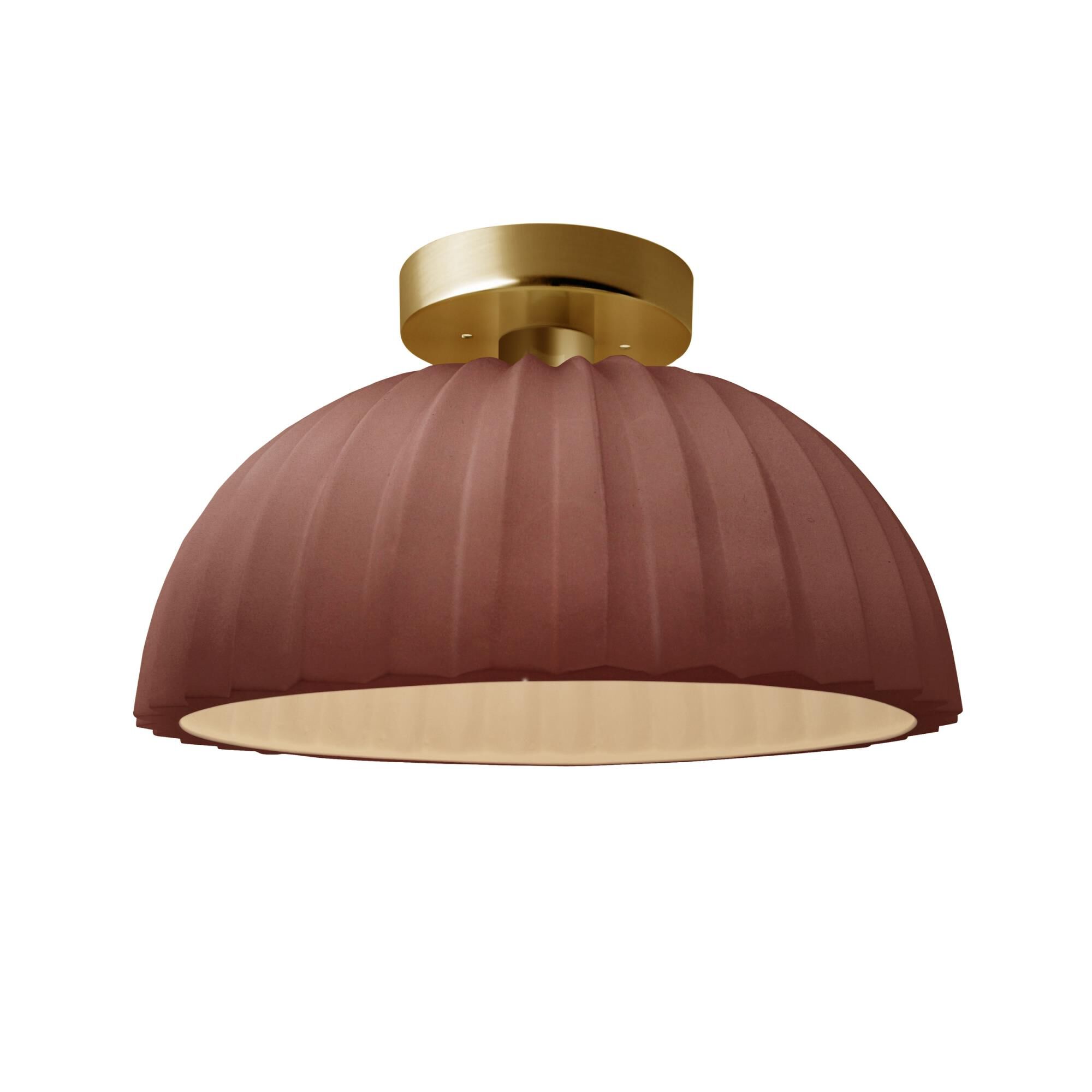 Pleated Dome 13 Inch Semi Flush Mount by Justice Design Group