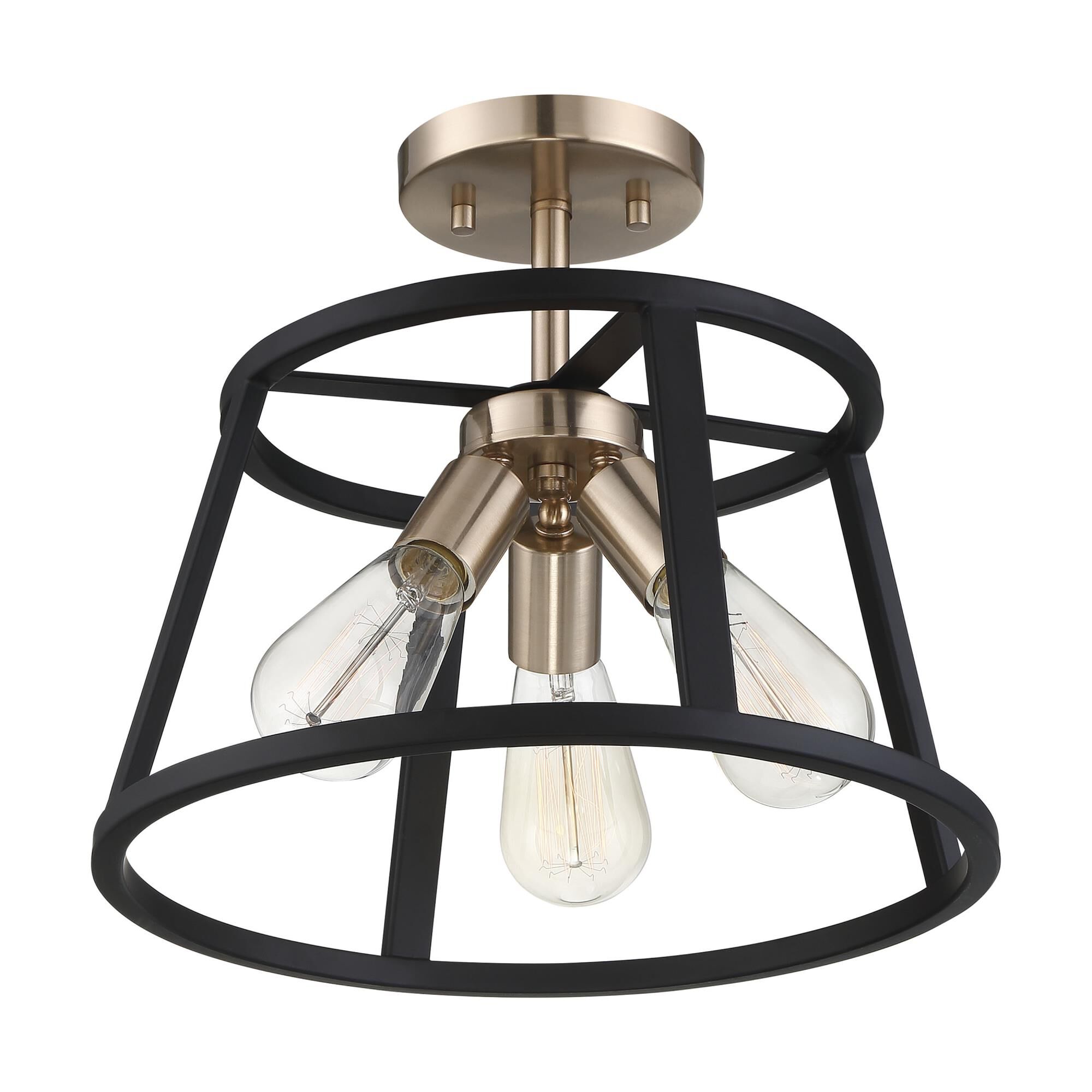 Chassis 14 Inch 3 Light Semi Flush Mount by Nuvo Lighting