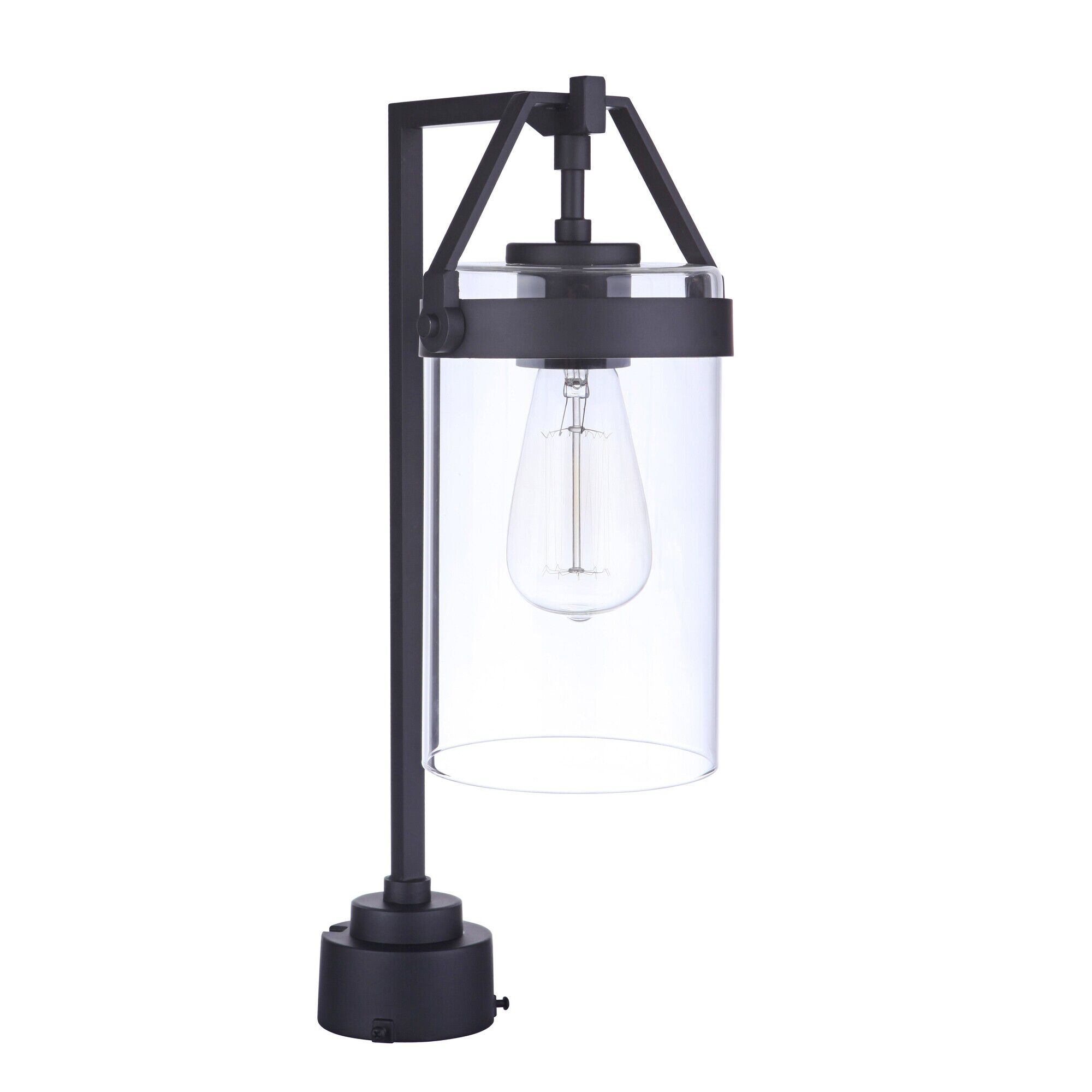 Shown in Midnight finish and Clear glass and Glass shade