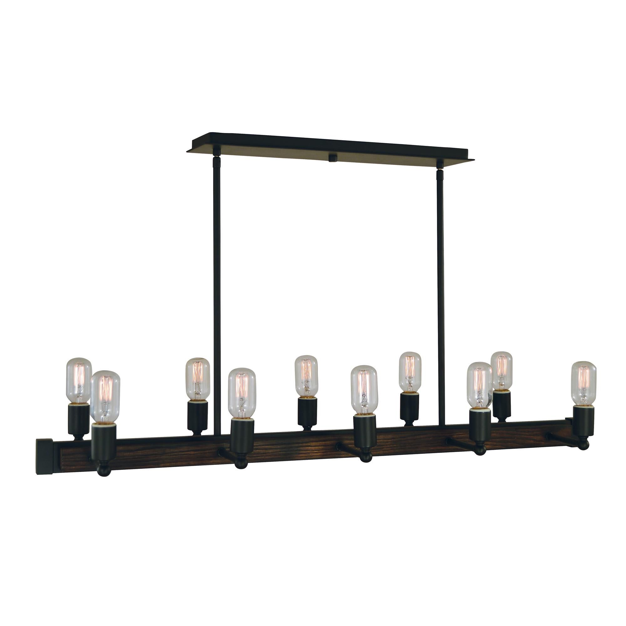 Modern Farmhouse 40 Inch 10 Light Linear Suspension Light by Framburg