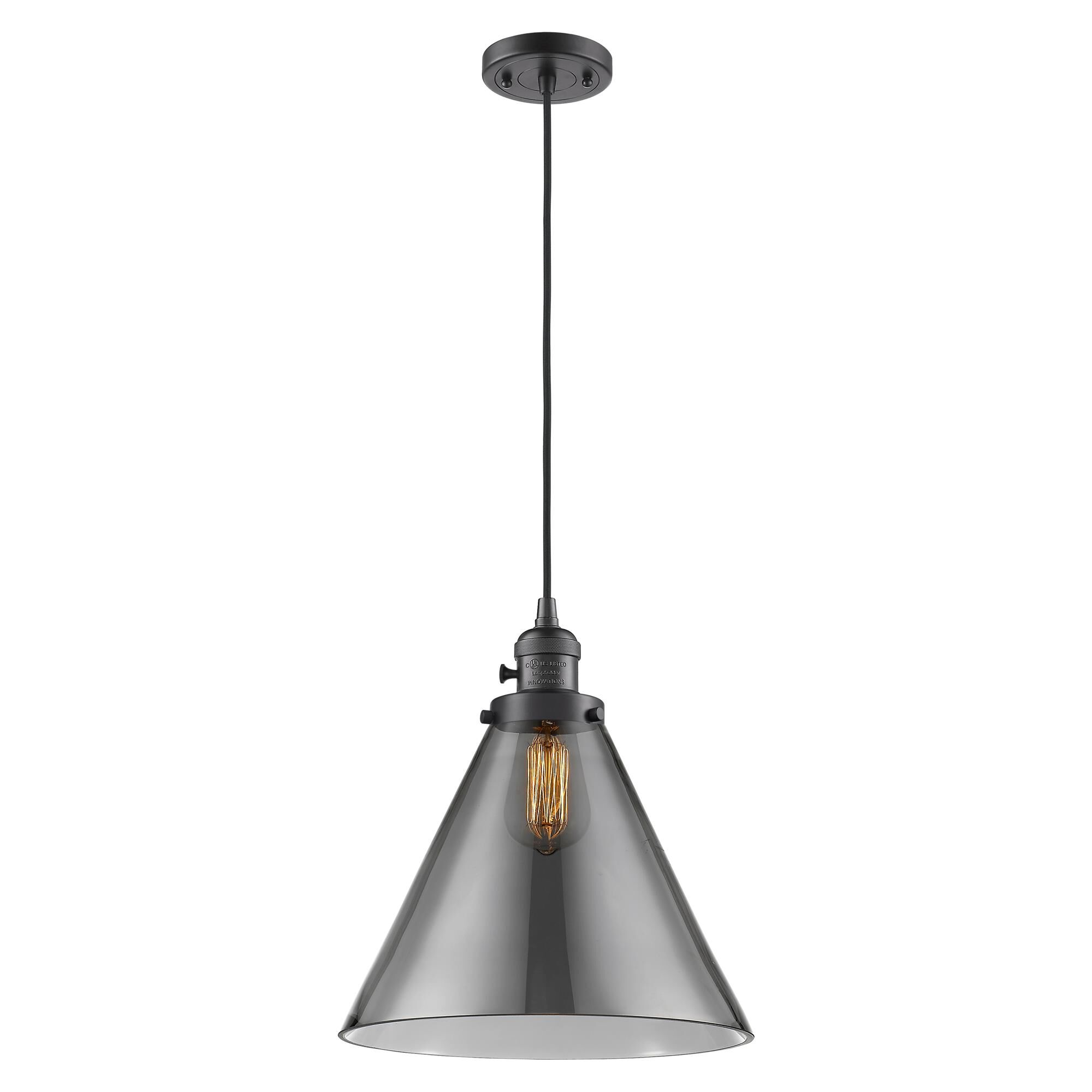 Shown in Oil Rubbed Bronze finish and Plated Smoke glass
