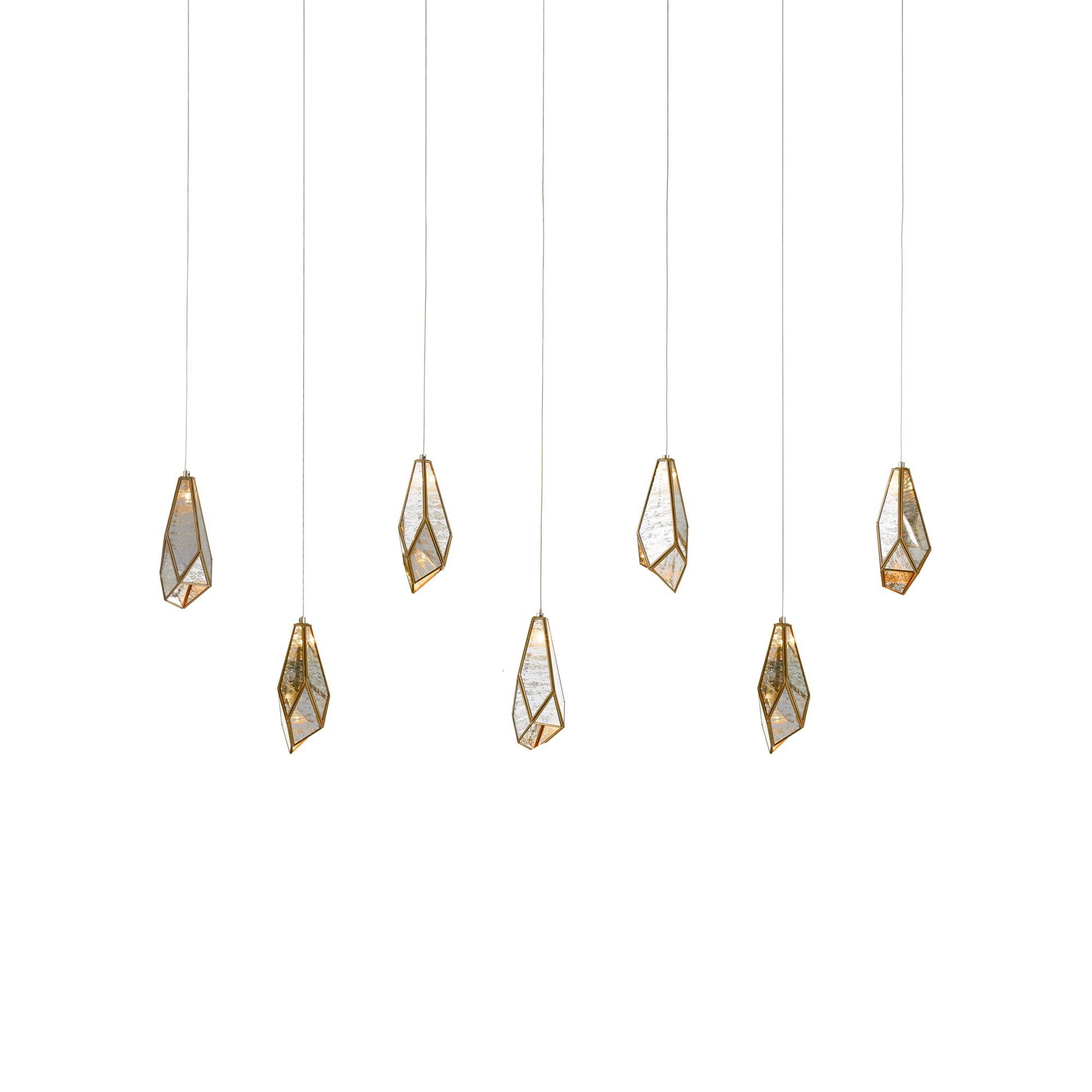 Shown in Raj Mirror, Antique Brass, Silver finish and Antique Brass/Raj Mirror/Brass shade