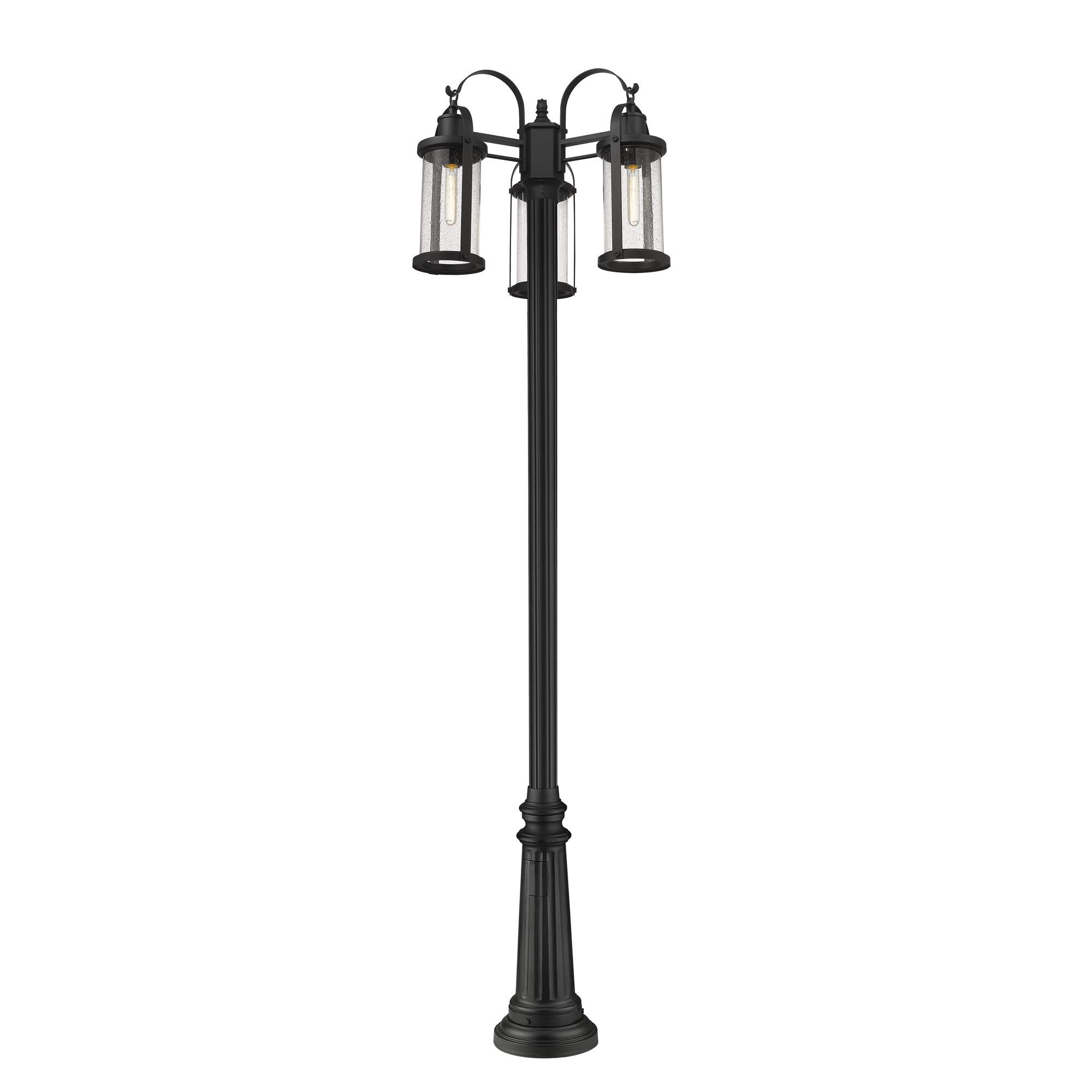 Shown in Black finish and Glass shade
