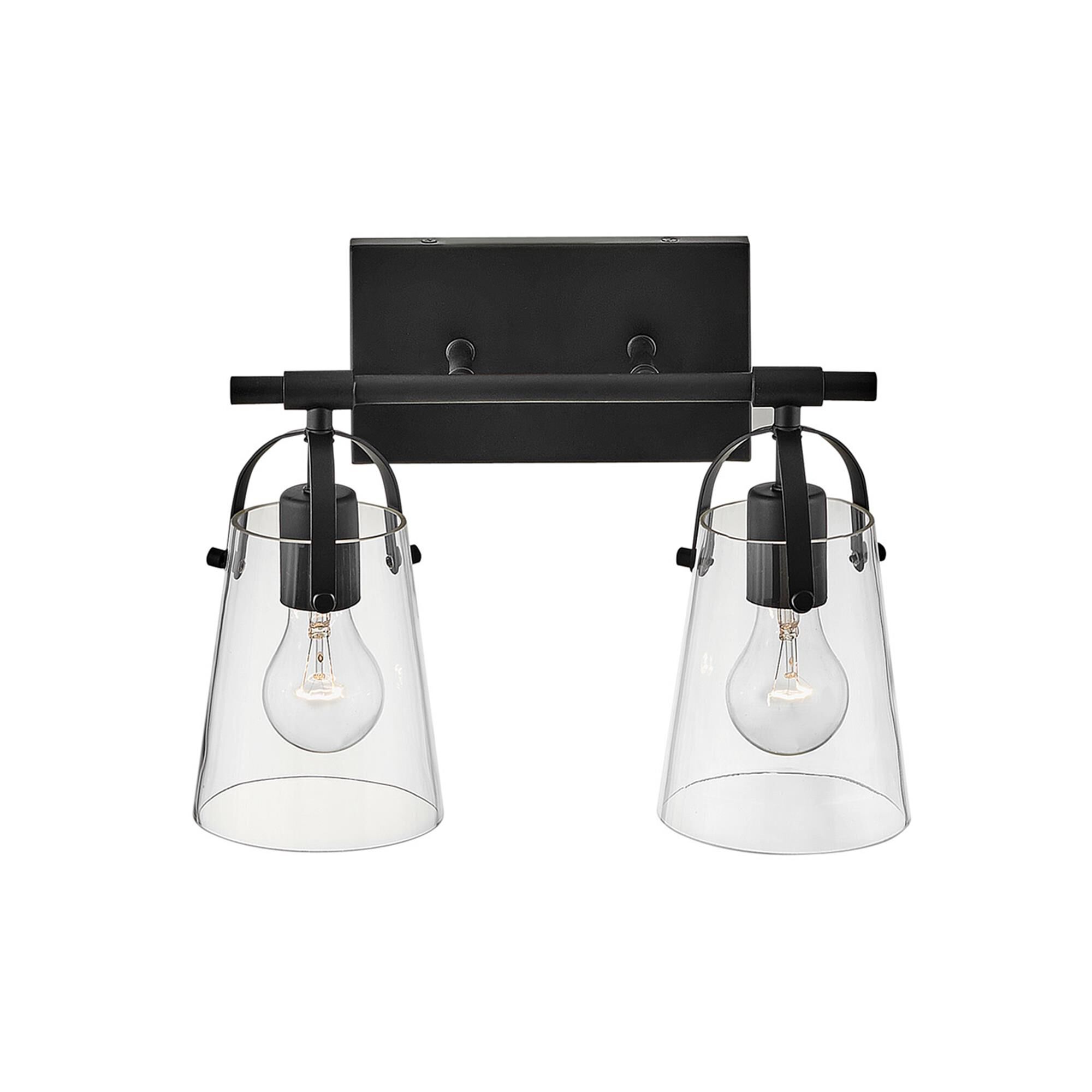 Shown in Black finish and Clear glass