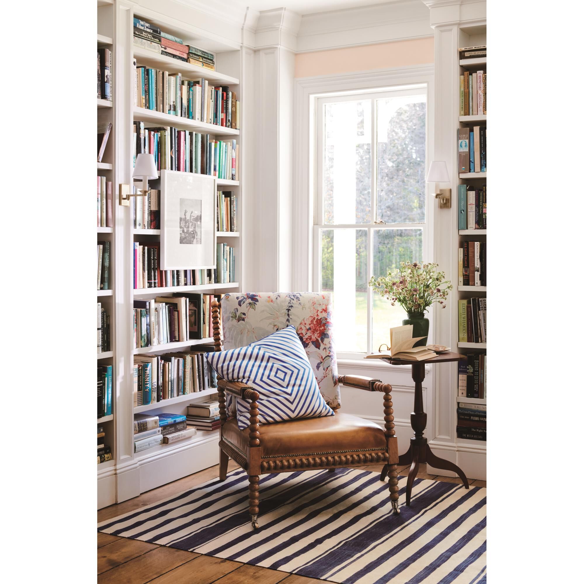 Shown in Natural Brass finish and Percale shade